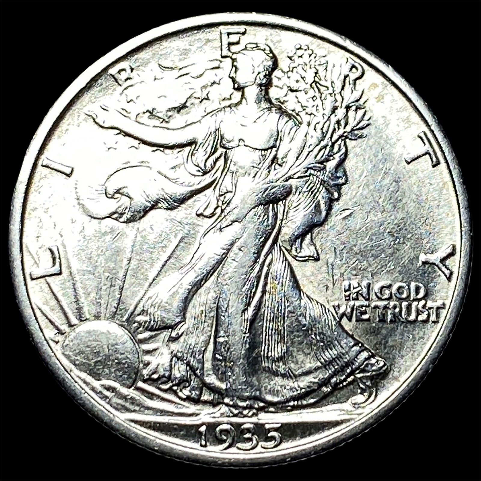 1935-S Silver Walking Liberty Half Dollar CHOICE AU: 1935-S Silver Walking Liberty Half Dollar CHOICE AU
