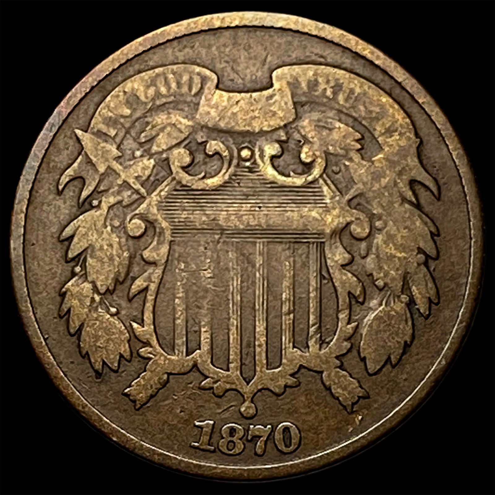 1870 Bronze Two-Cent Piece LIGHTLY CIRCULATED: 1870 Bronze Two-Cent Piece LIGHTLY CIRCULATED