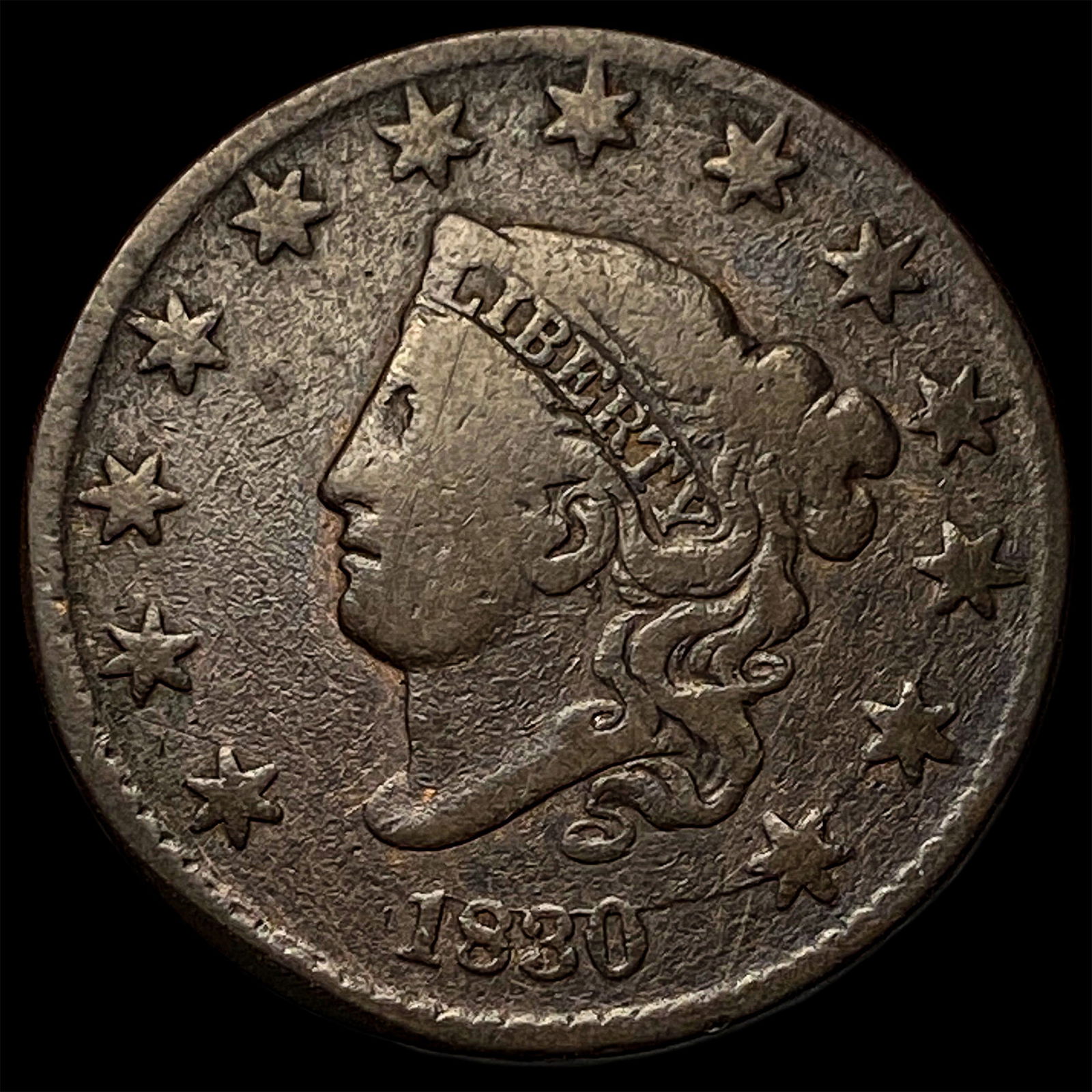 1830 Coronet Head Large Cent LIGHTLY CIRCULATED: 1830 Coronet Head Large Cent LIGHTLY CIRCULATED