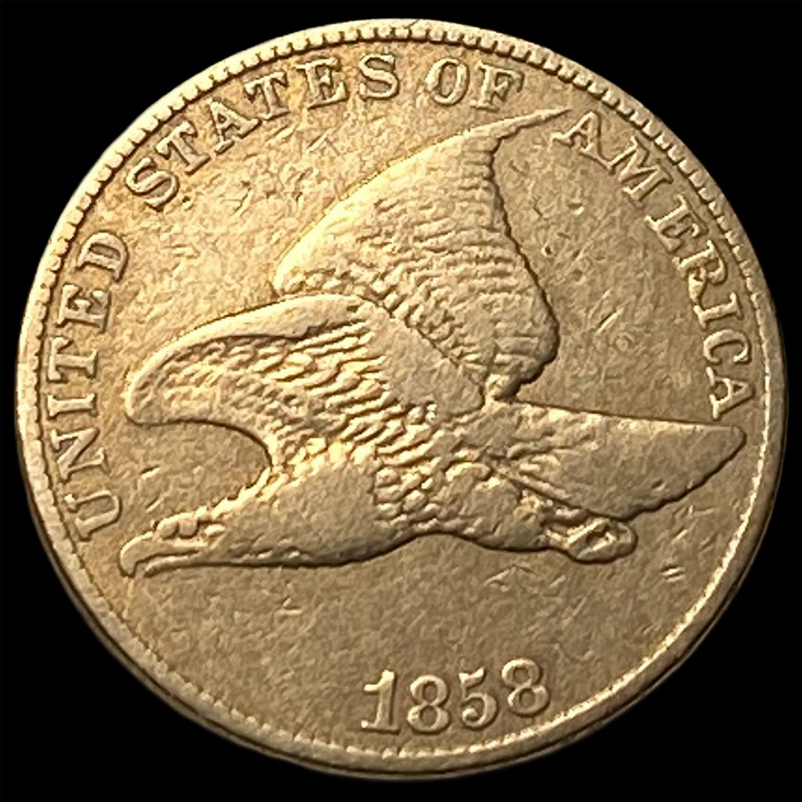 1858 Copper-Nickel Flying Eagle Cent LIGHTLY CIRCULATED: 1858 Copper-Nickel Flying Eagle Cent LIGHTLY CIRCULATED