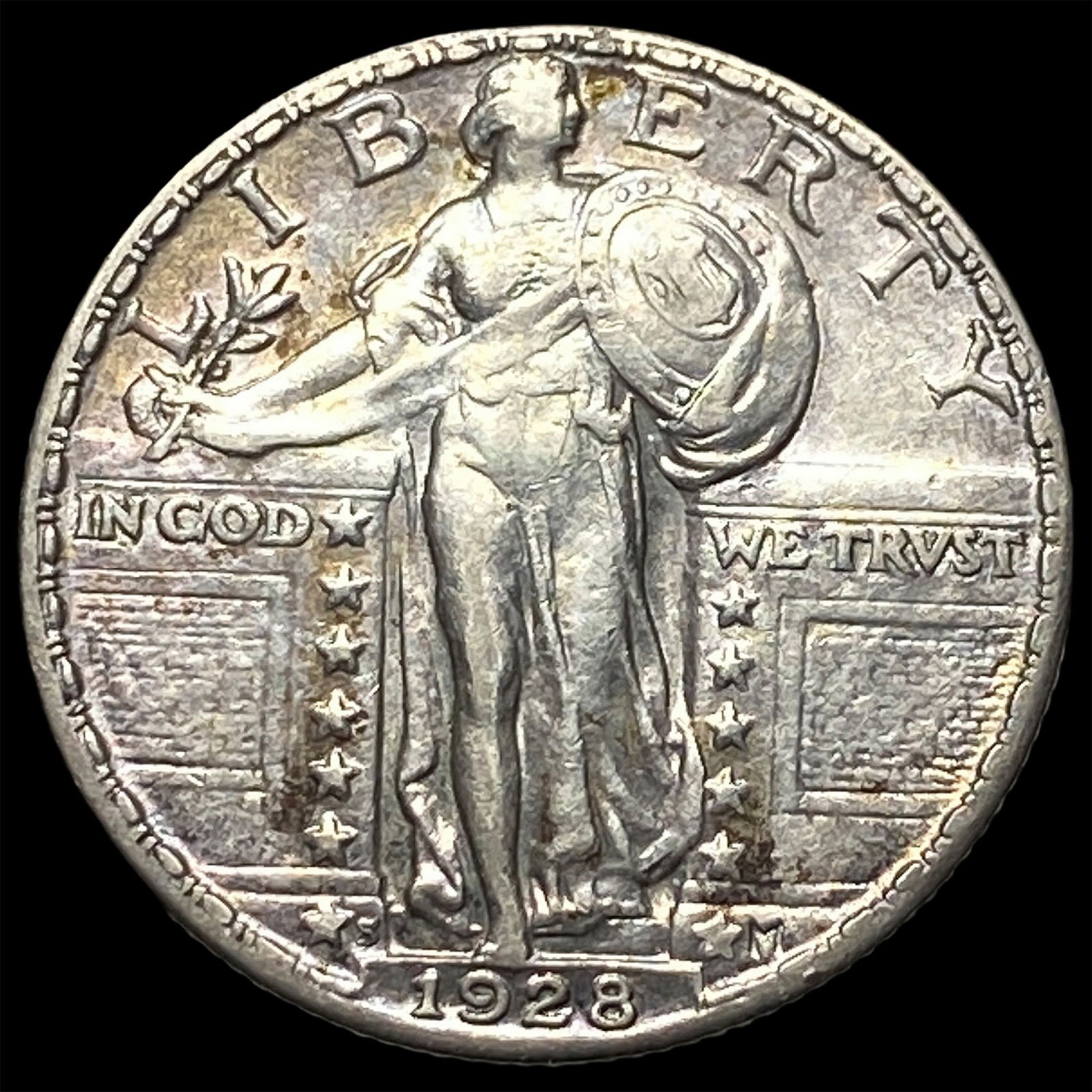 1928-S Silver Standing Liberty Quarter CLOSELY UNCIRCULATED: 1928-S Silver Standing Liberty Quarter CLOSELY UNCIRCULATED