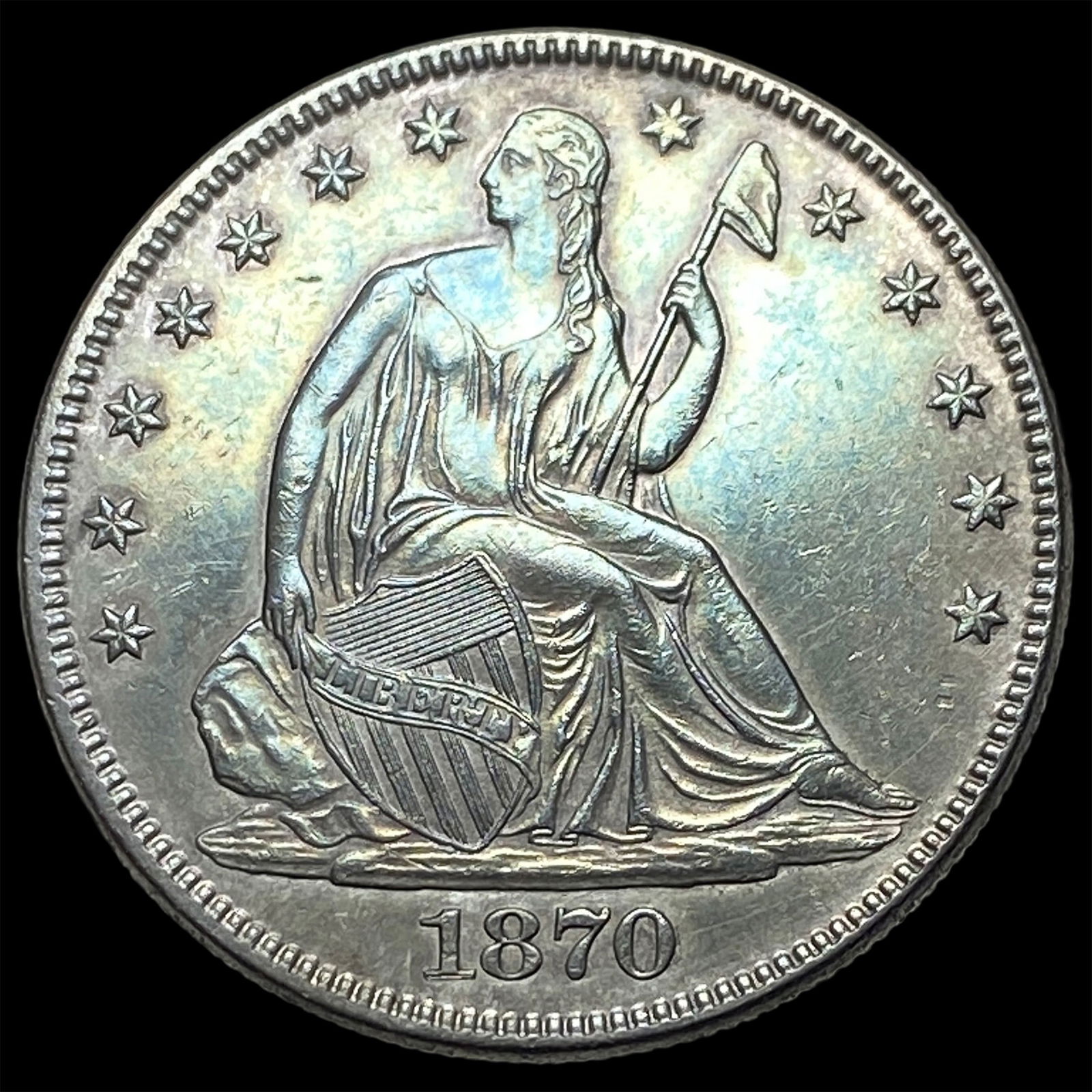 1870 Seated Liberty Half Dollar CLOSELY UNCIRCULATED (1 of 2)