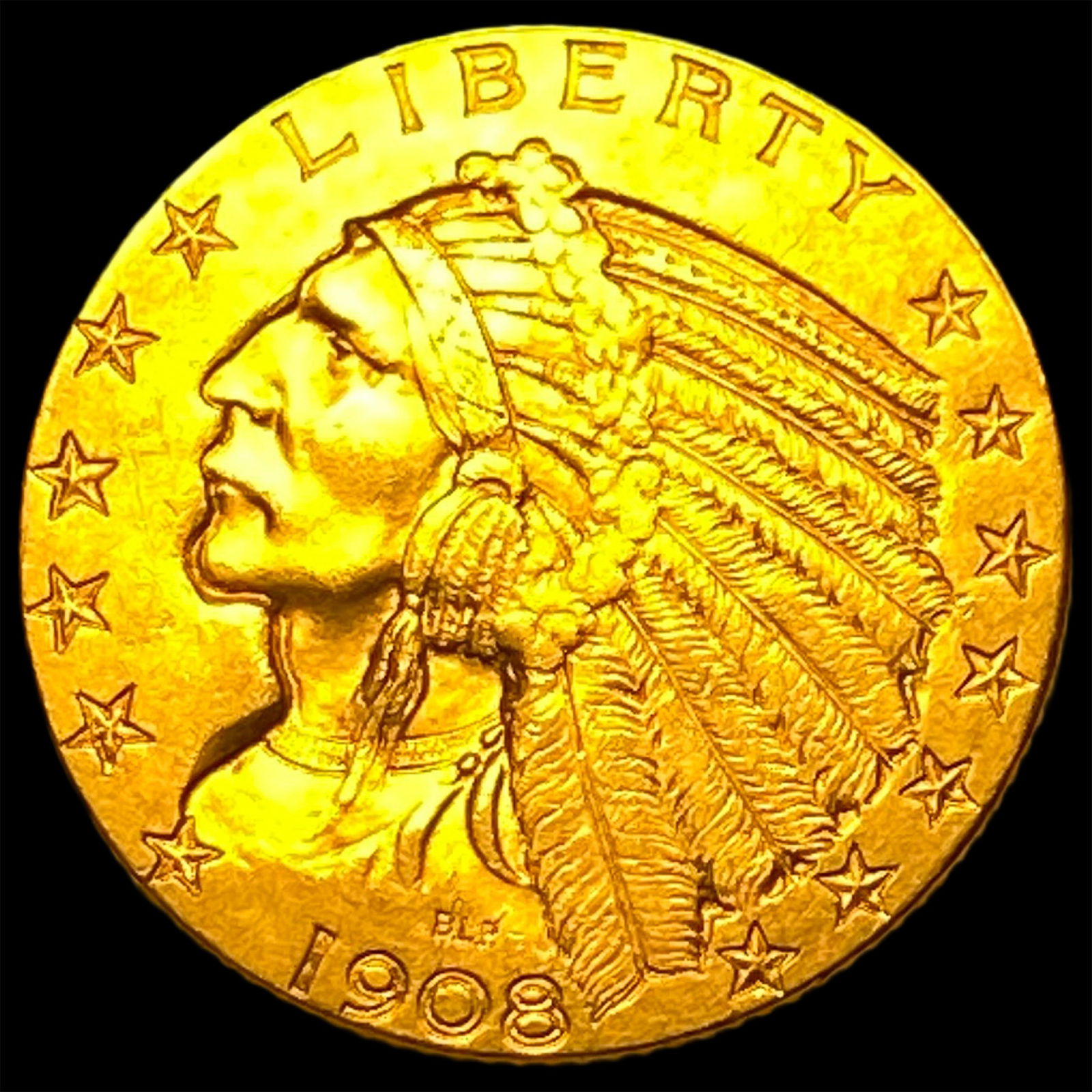 1908 Indian Head Half Eagle $5 Gold CLOSELY UNCIRCULATED (1 of 2)