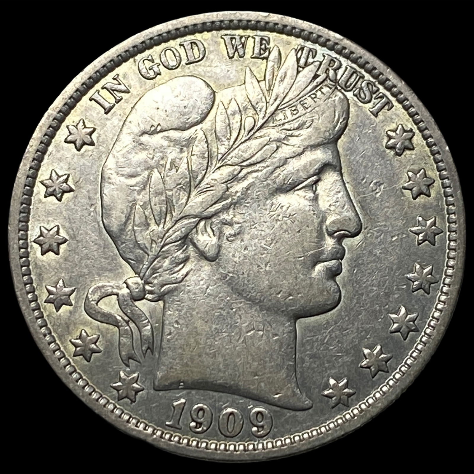 1909-S Silver Barber Half Dollar CLOSELY UNCIRCULATED (1 of 2)