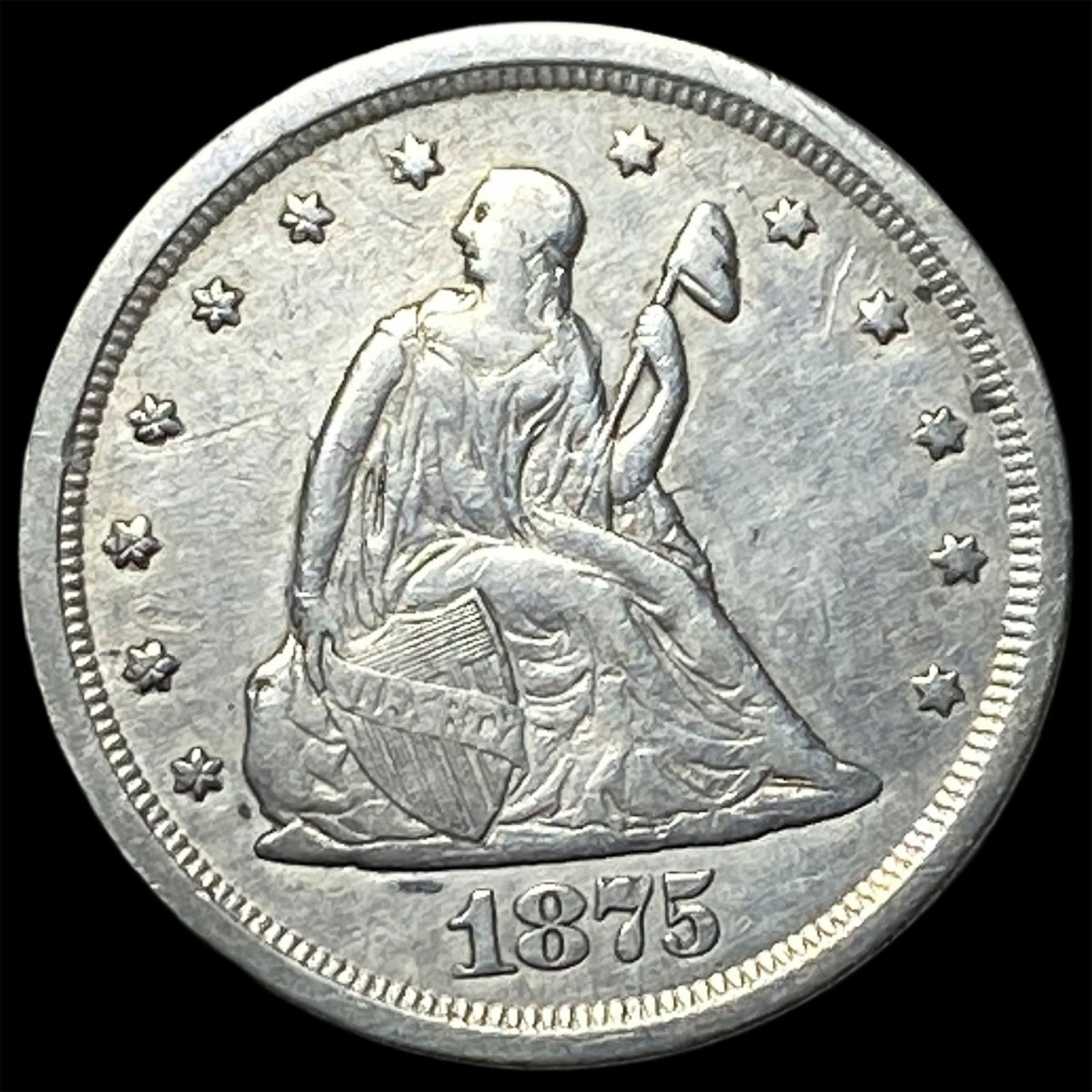 1875-S Silver Twenty Cents CLOSELY UNCIRCULATED (1 of 2)