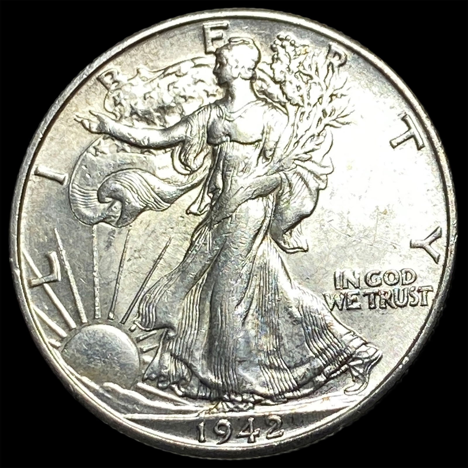 1942-S Silver Half Dollar Walking Liberty UNCIRCULATED: 1942-S Silver Half Dollar Walking Liberty UNCIRCULATED