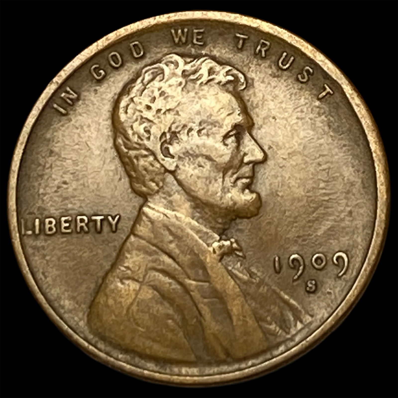 1909-S Lincoln Wheat Cent NEARLY UNCIRCULATED: 1909-S Lincoln Wheat Cent NEARLY UNCIRCULATED