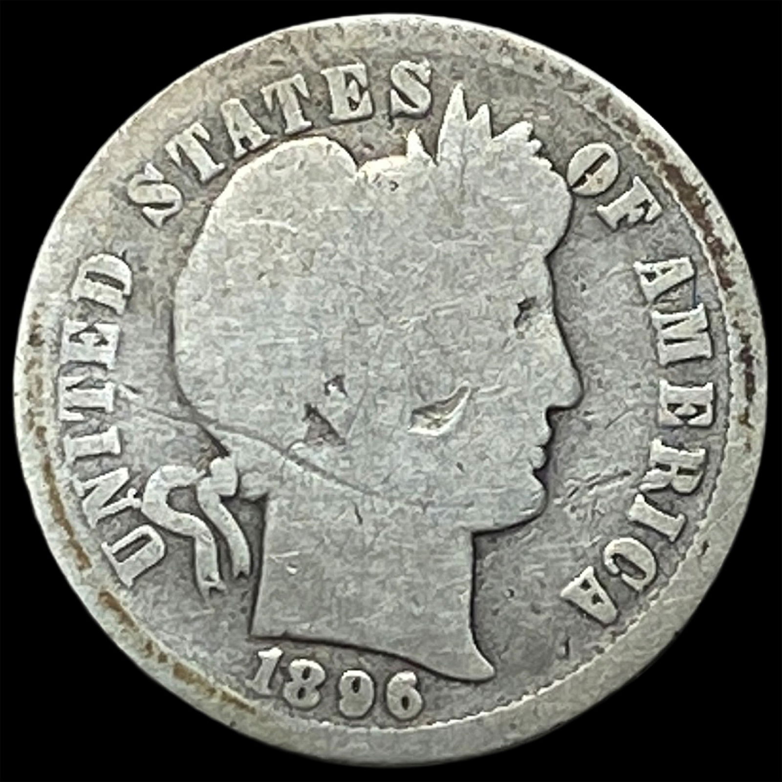 1896-O Barber Dime NICELY CIRCULATED: 1896-O Barber Dime NICELY CIRCULATED