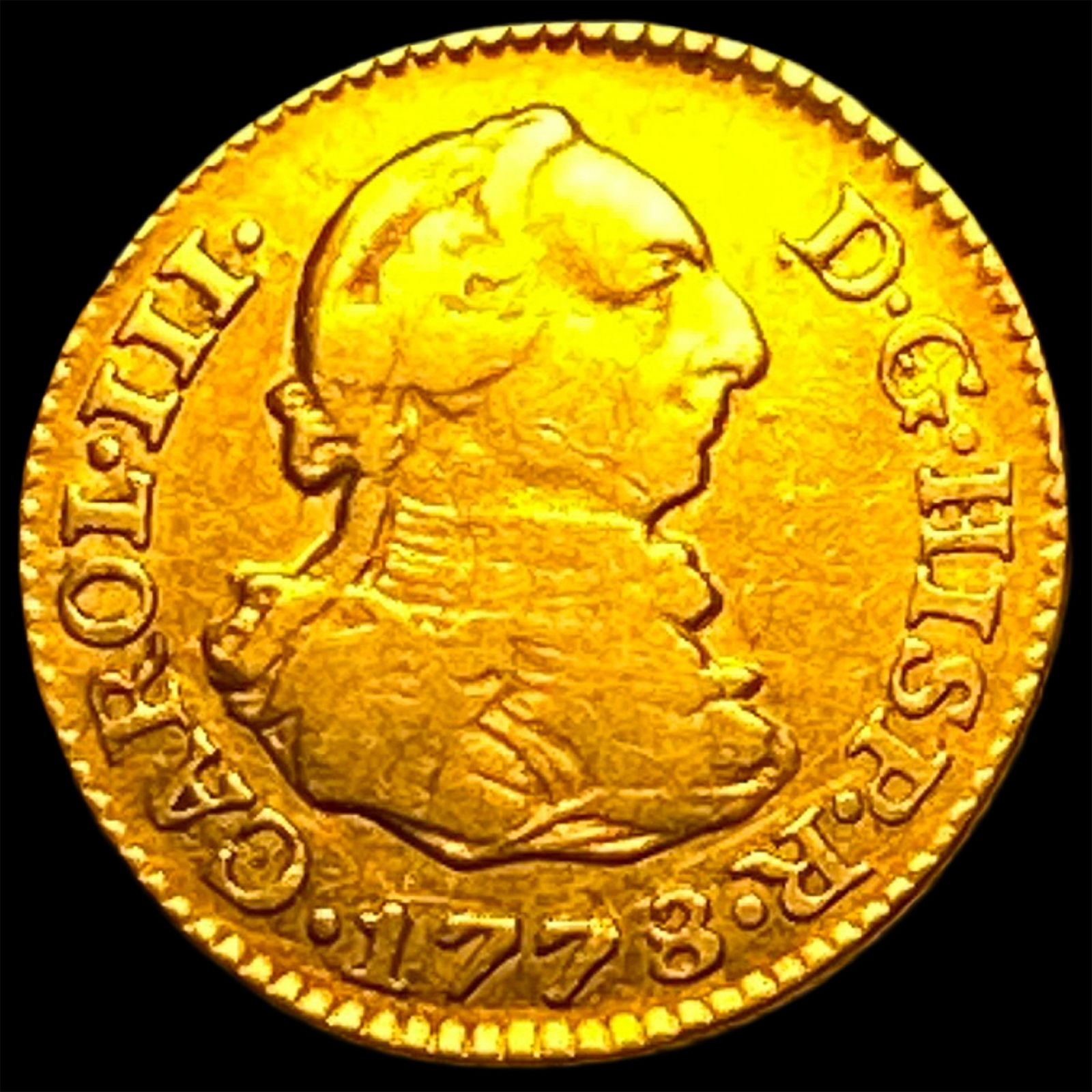 1778 Spanish Gold 1 Escudo NEARLY UNCIRCULATED: 1778 Spanish Gold 1 Escudo NEARLY UNCIRCULATED
