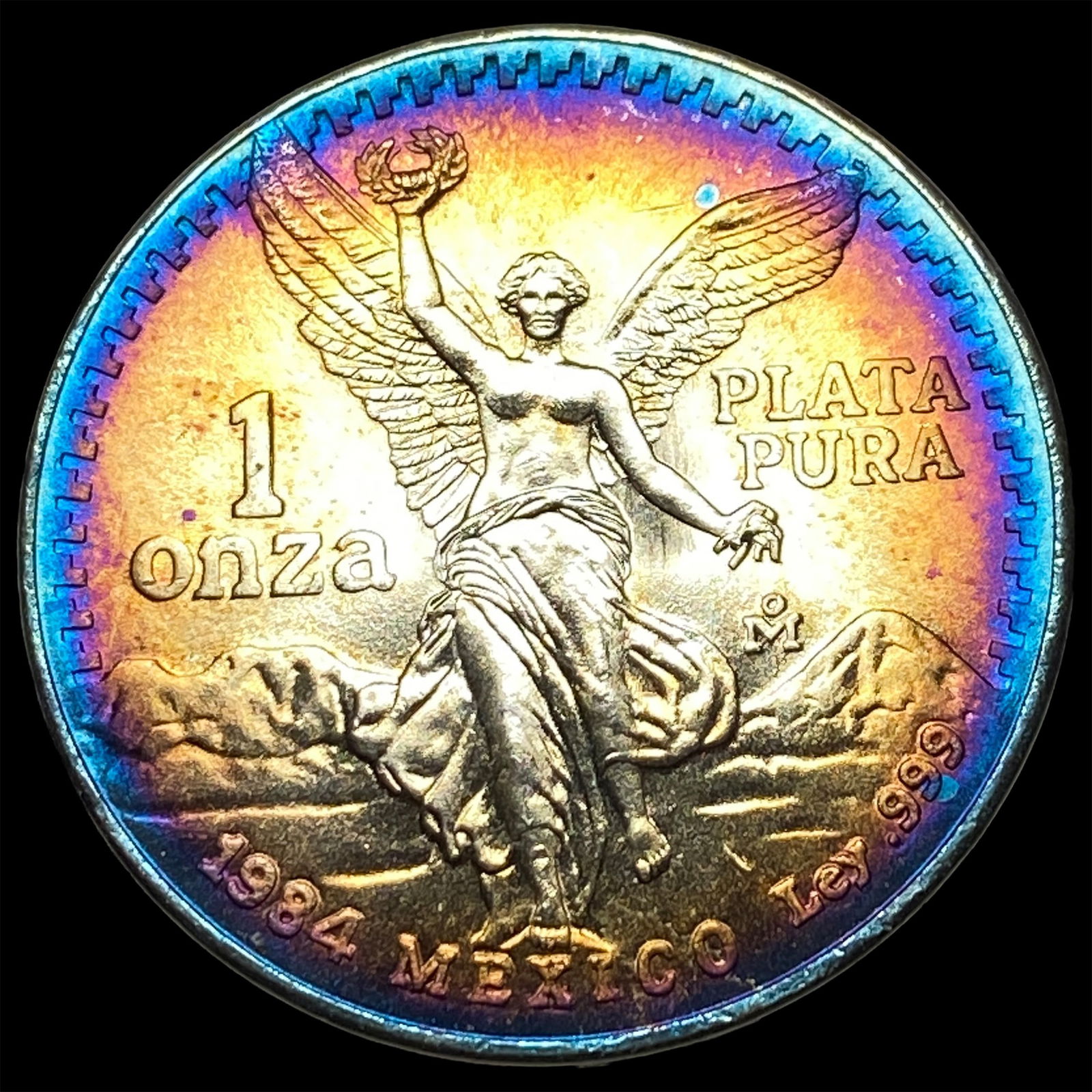 1984 Toned Mexico Silver 1 Onza Libertad SUPERB GEM BU: 1984 Toned Mexico Silver 1 Onza Libertad SUPERB GEM BU
