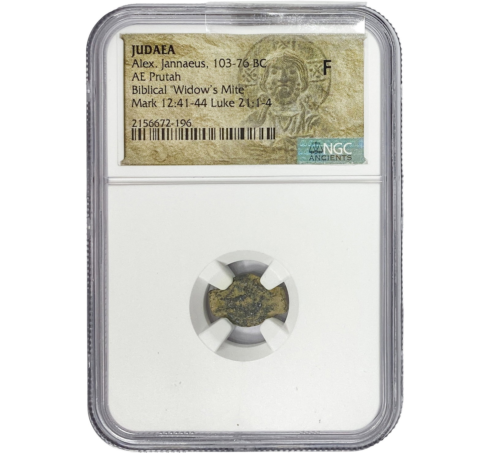 Judaea Alex Jannaeus 103-76 BC Bronze Prutah NGC: Judaea Alex Jannaeus 103-76 BC Bronze Prutah NGC