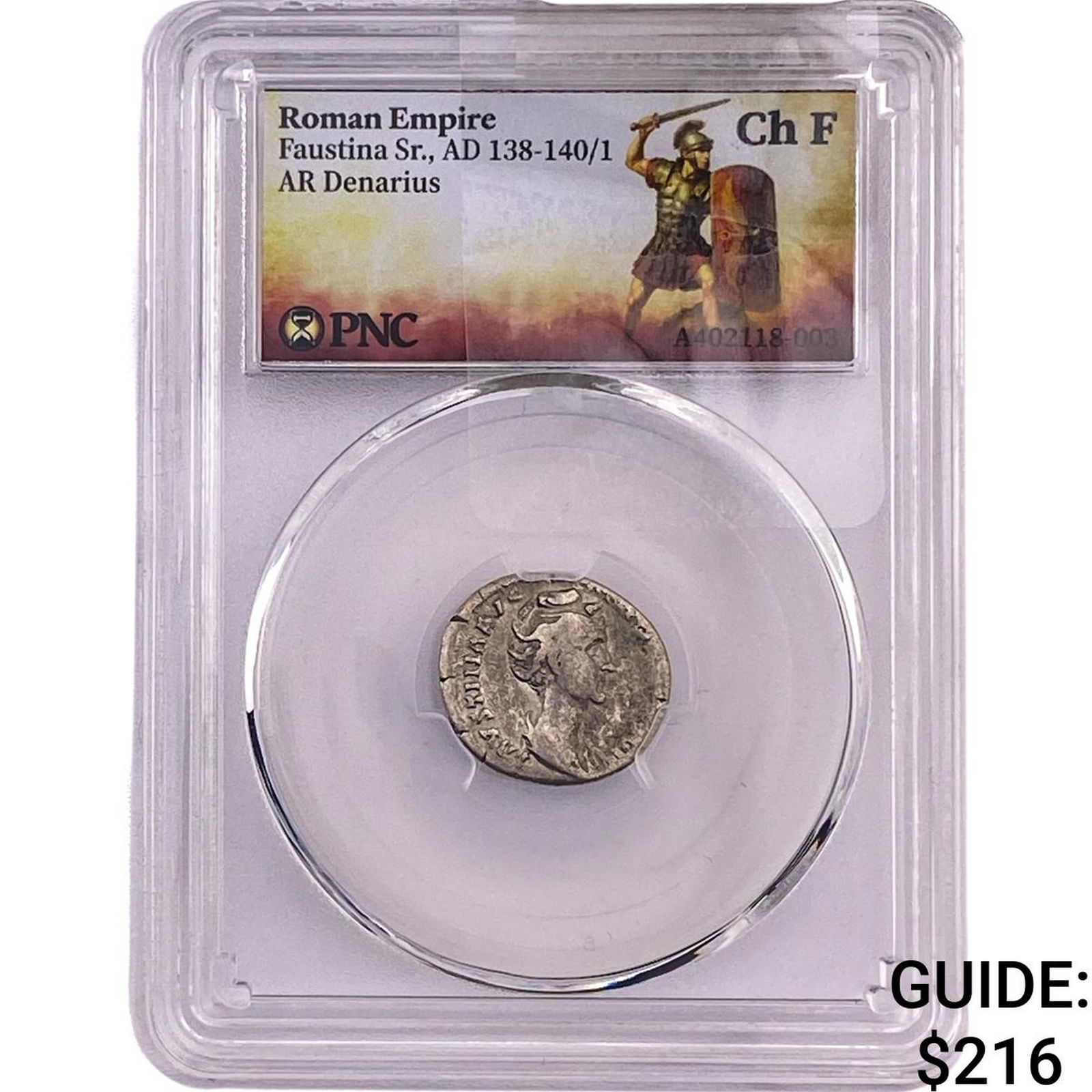 Roman Faustina Sr.,AD 138-140/1 Silver Denarius ChF: Roman Faustina Sr.,AD 138-140/1 Silver Denarius ChF