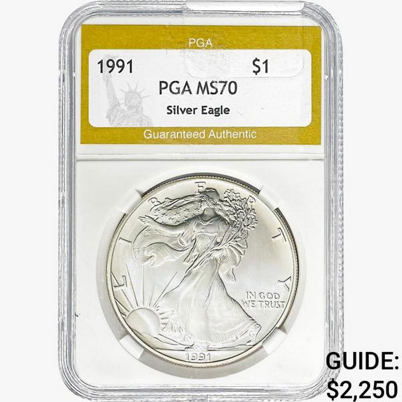 1991 American Silver Eagle PGA MS70: 1991 American Silver Eagle PGA MS70