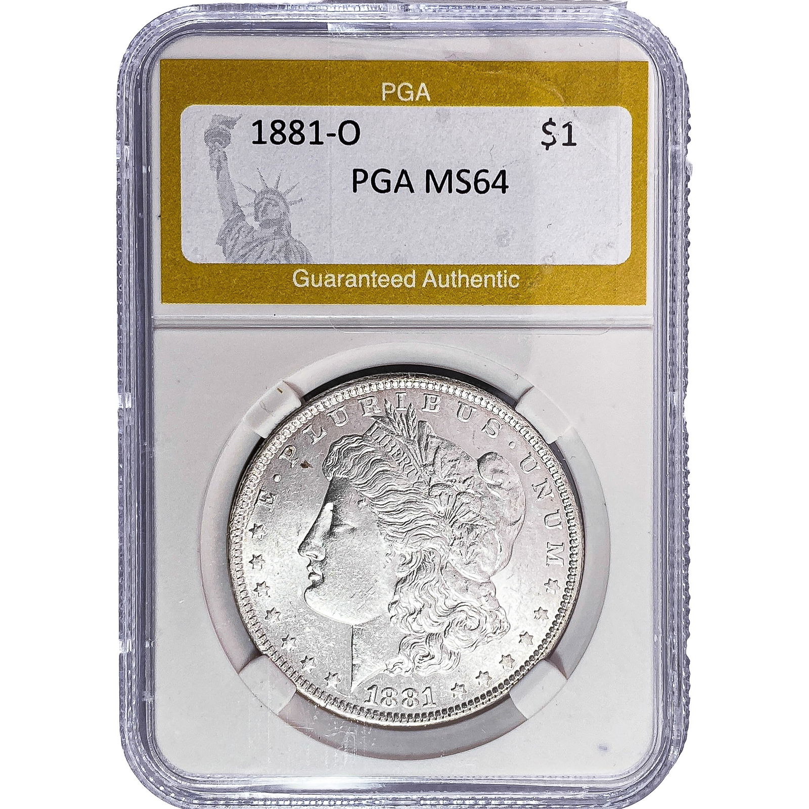 1881-O Morgan Silver Dollar PGA MS64: 1881-O Morgan Silver Dollar PGA MS64