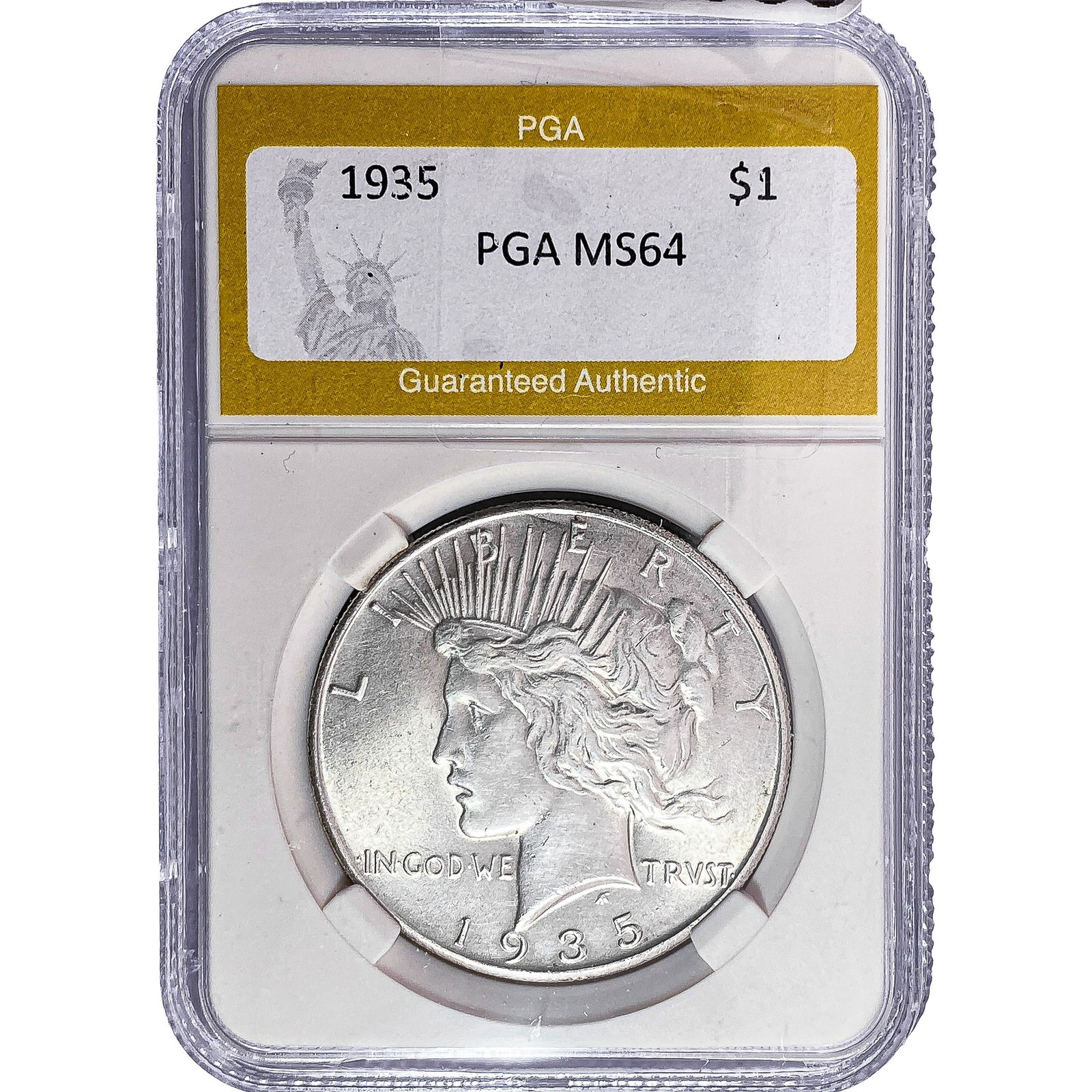 1935 Silver Peace Dollar PGA MS64: 1935 Silver Peace Dollar PGA MS64