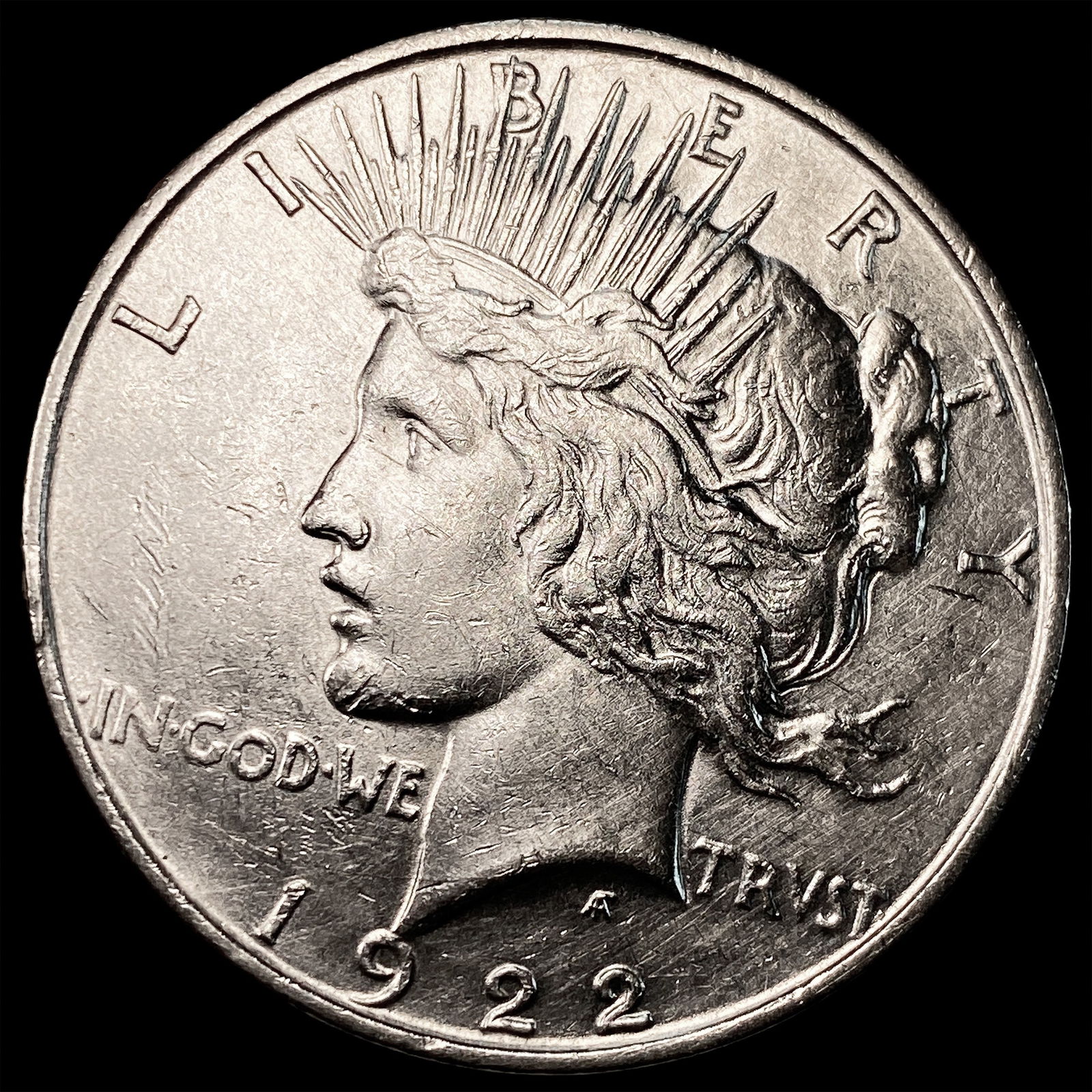 1922-S Silver Peace Dollar CLOSELY UNCIRCULATED: 1922-S Silver Peace Dollar CLOSELY UNCIRCULATED