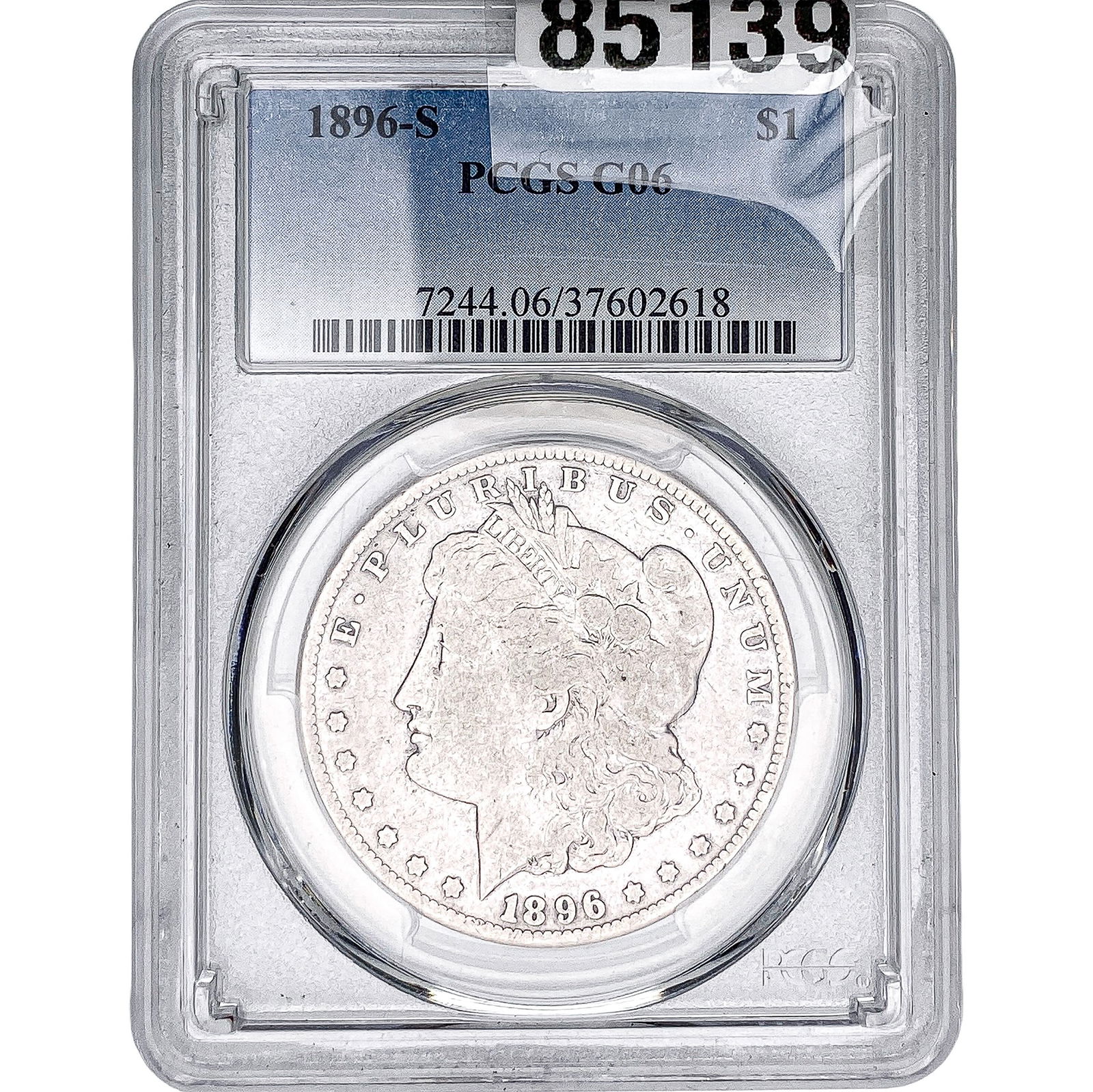 1896-S Morgan Silver Dollar PCGS G06: 1896-S Morgan Silver Dollar PCGS G06