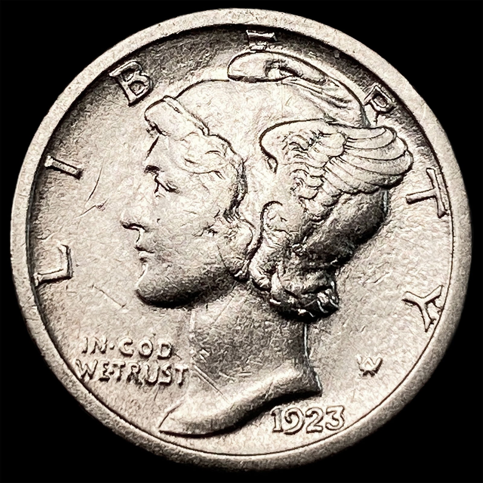 1923 Silver Mercury Dime CLOSELY UNCIRCULATED (1 of 2)