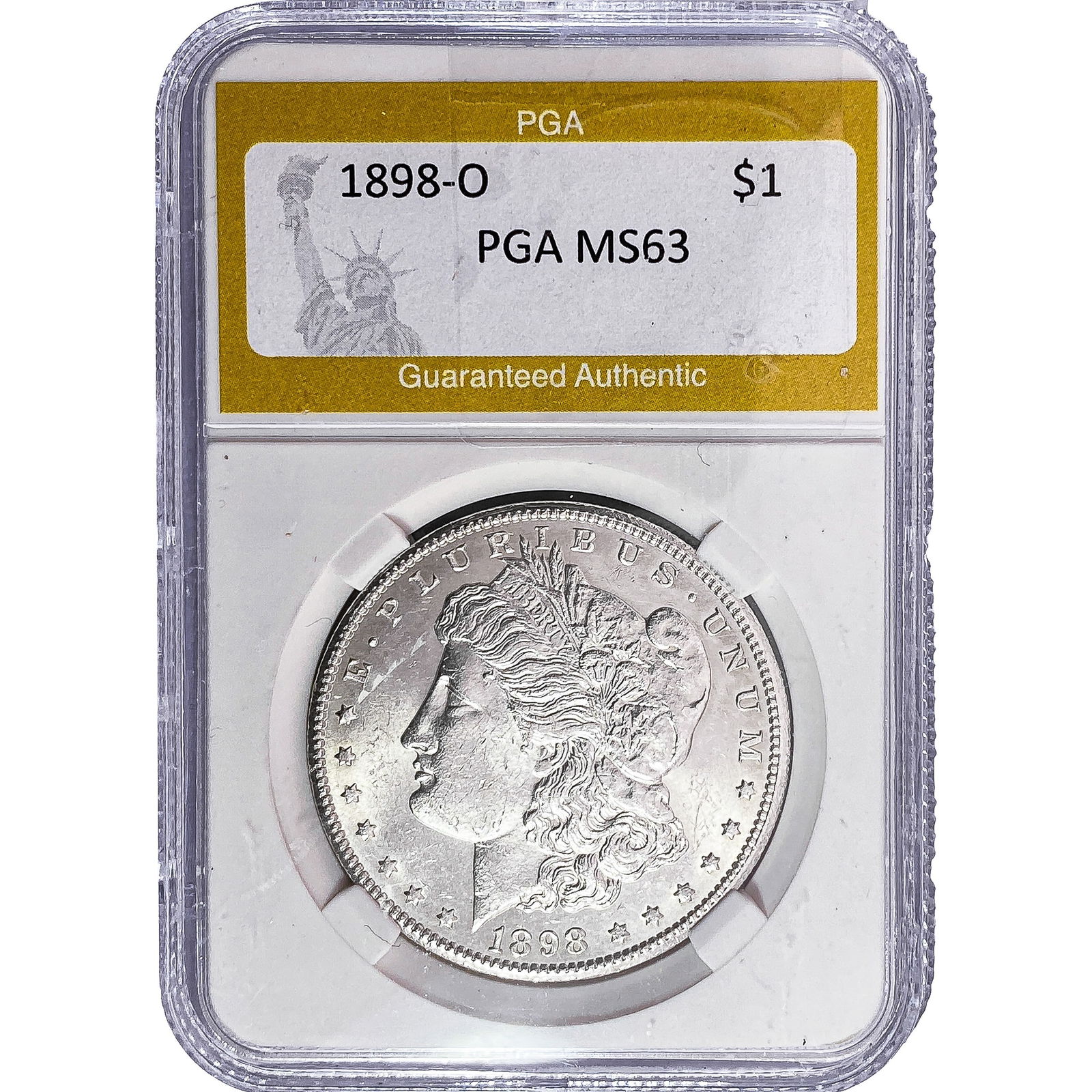 1898-O Morgan Silver Dollar PGA MS63: 1898-O Morgan Silver Dollar PGA MS63