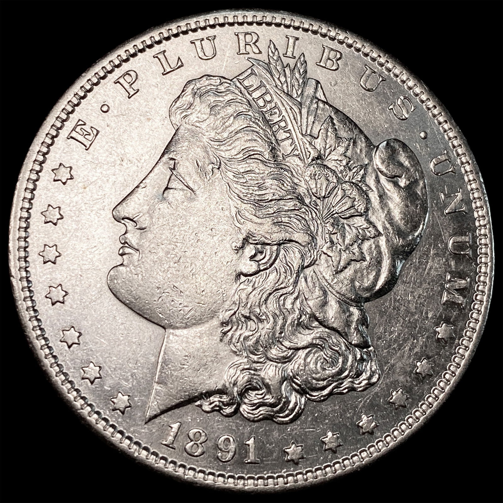 1891-S Silver Morgan Dollar CHOICE AU: 1891-S Silver Morgan Dollar CHOICE AU