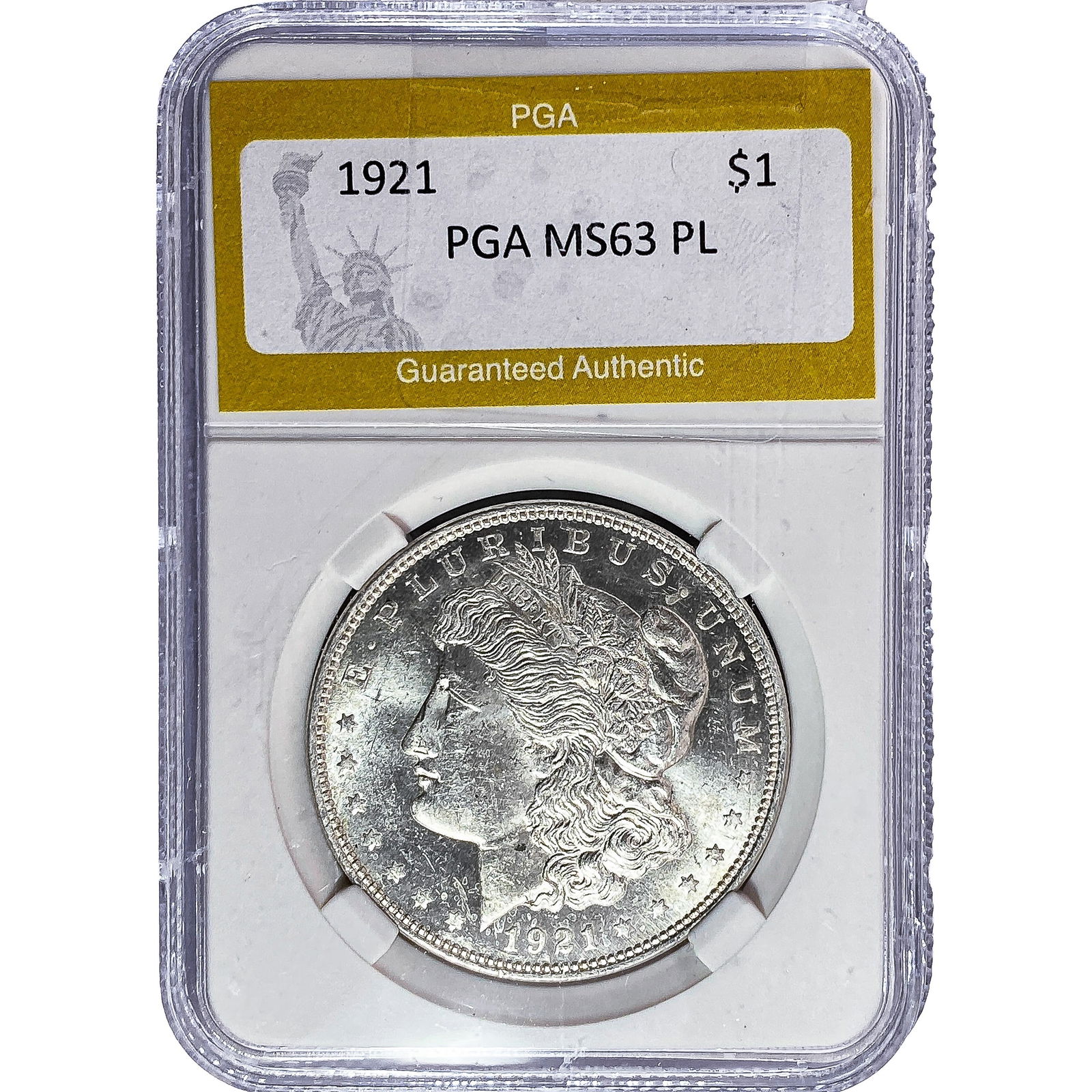 1921 Morgan Silver Dollar PGA MS63 PL: 1921 Morgan Silver Dollar PGA MS63 PL