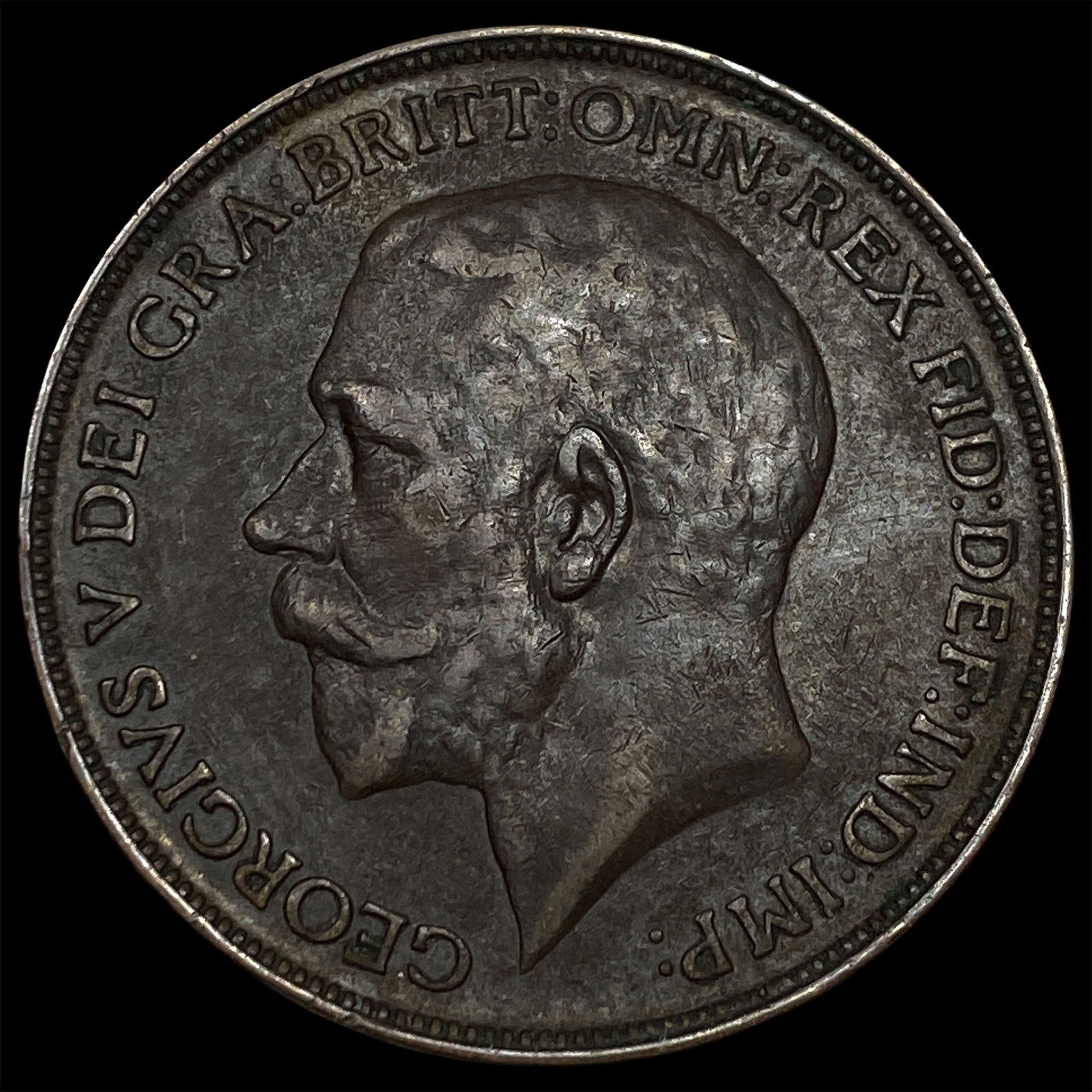 1912 Great Britain One Penny - George V NEARLY UNCIRCULATED: 1912 Great Britain One Penny - George V NEARLY UNCIRCULATED