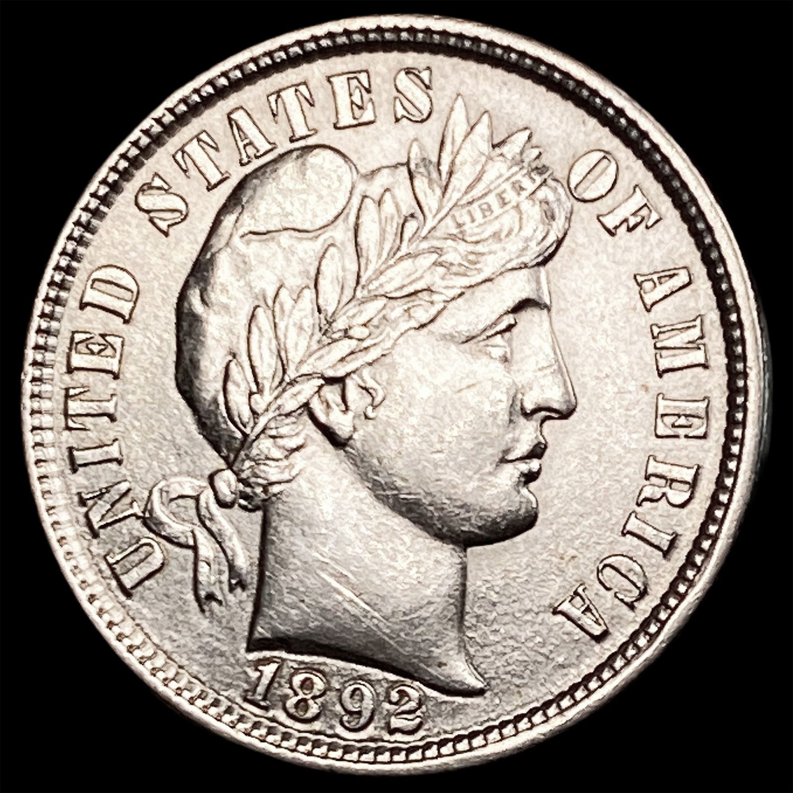 1892 Silver Barber Dime UNCIRCULATED: 1892 Silver Barber Dime UNCIRCULATED