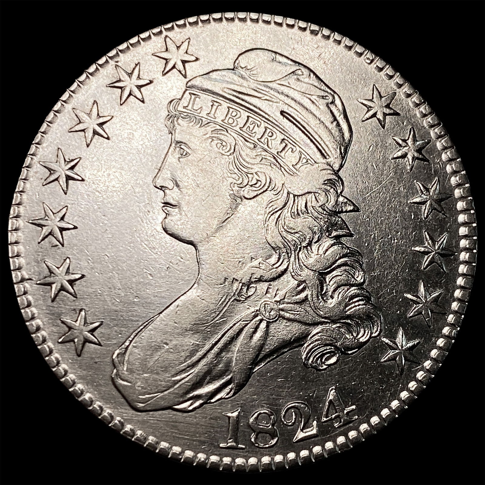 1824 Capped Bust Half Dollar NEARLY UNCIRCULATED (1 of 2)