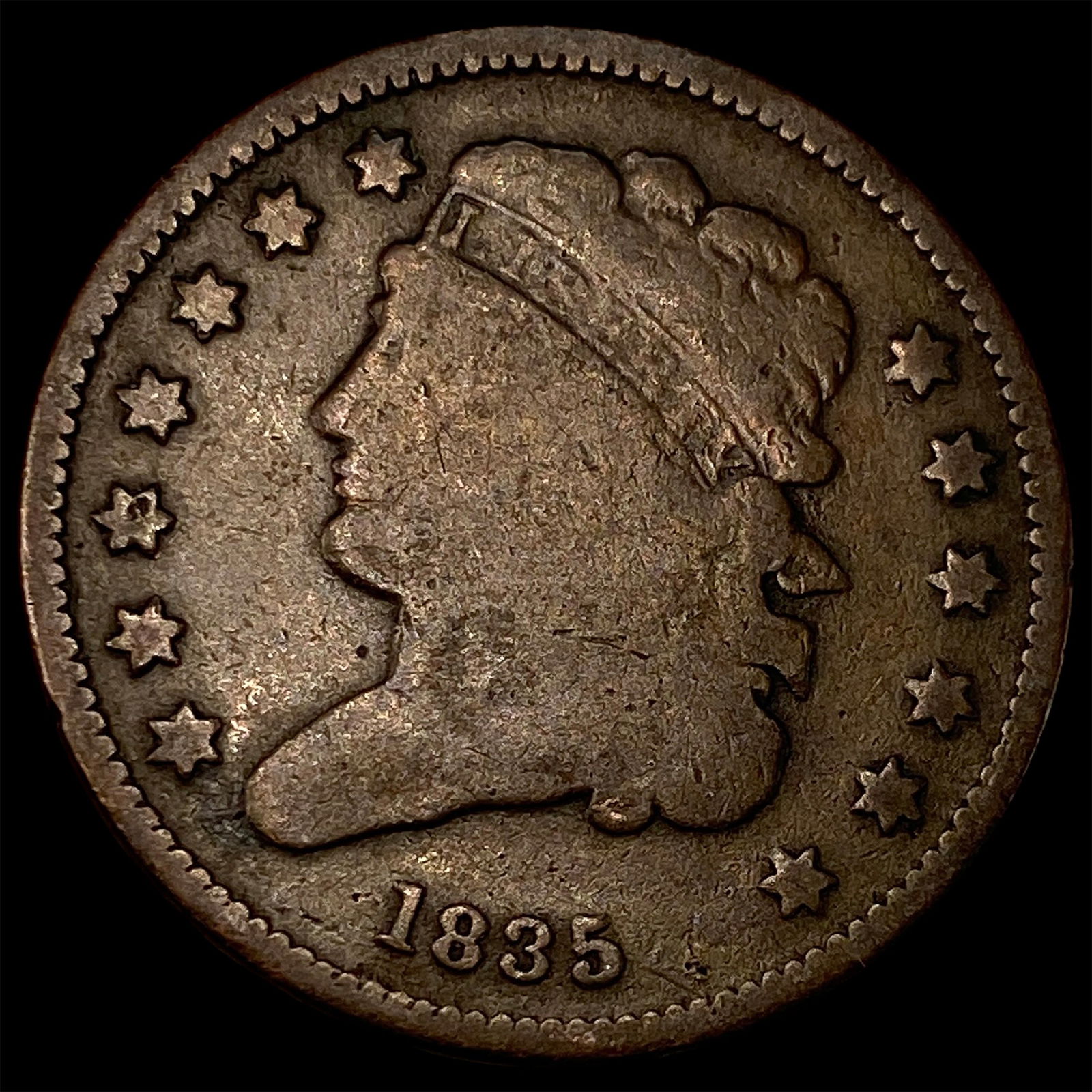1835 Classic Head Half Cent NICELY CIRCULATED: 1835 Classic Head Half Cent NICELY CIRCULATED