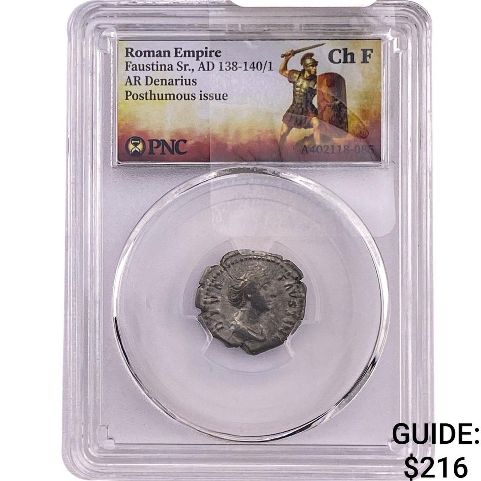 Roman Faustina Sr.,AD 138-140/1 Silver Denarius ChF: Roman Faustina Sr.,AD 138-140/1 Silver Denarius ChF