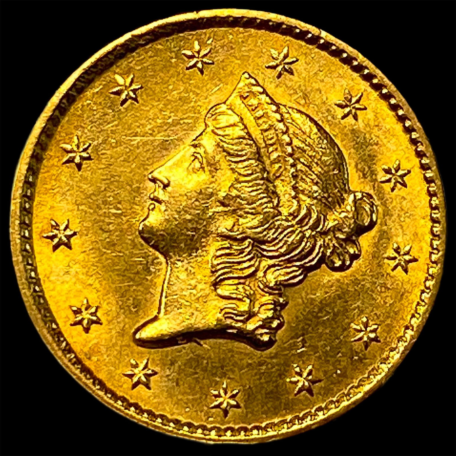 1853 Gold $1 Liberty Head UNCIRCULATED: 1853 Gold $1 Liberty Head UNCIRCULATED