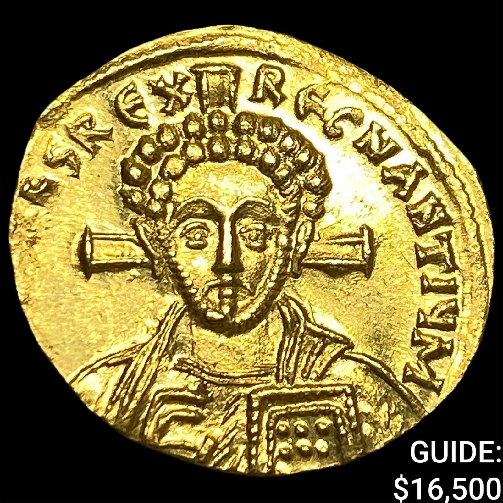 Byzantine Justinian II, 705 AD Gold Solidus NEARLY UNCIRCULATED: Byzantine Justinian II, 705 AD Gold Solidus NEARLY UNCIRCULATED