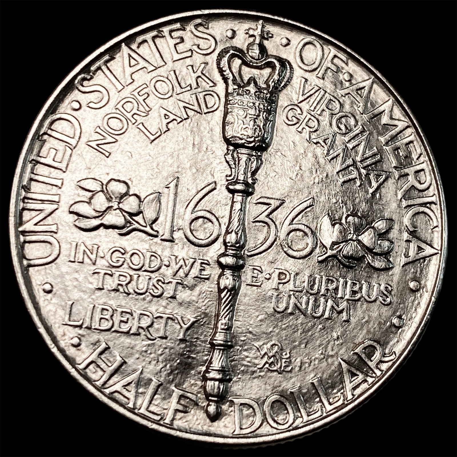 1936 Norfolk Bicentennial Silver Half Dollar UNCIRCULATED: 1936 Norfolk Bicentennial Silver Half Dollar UNCIRCULATED