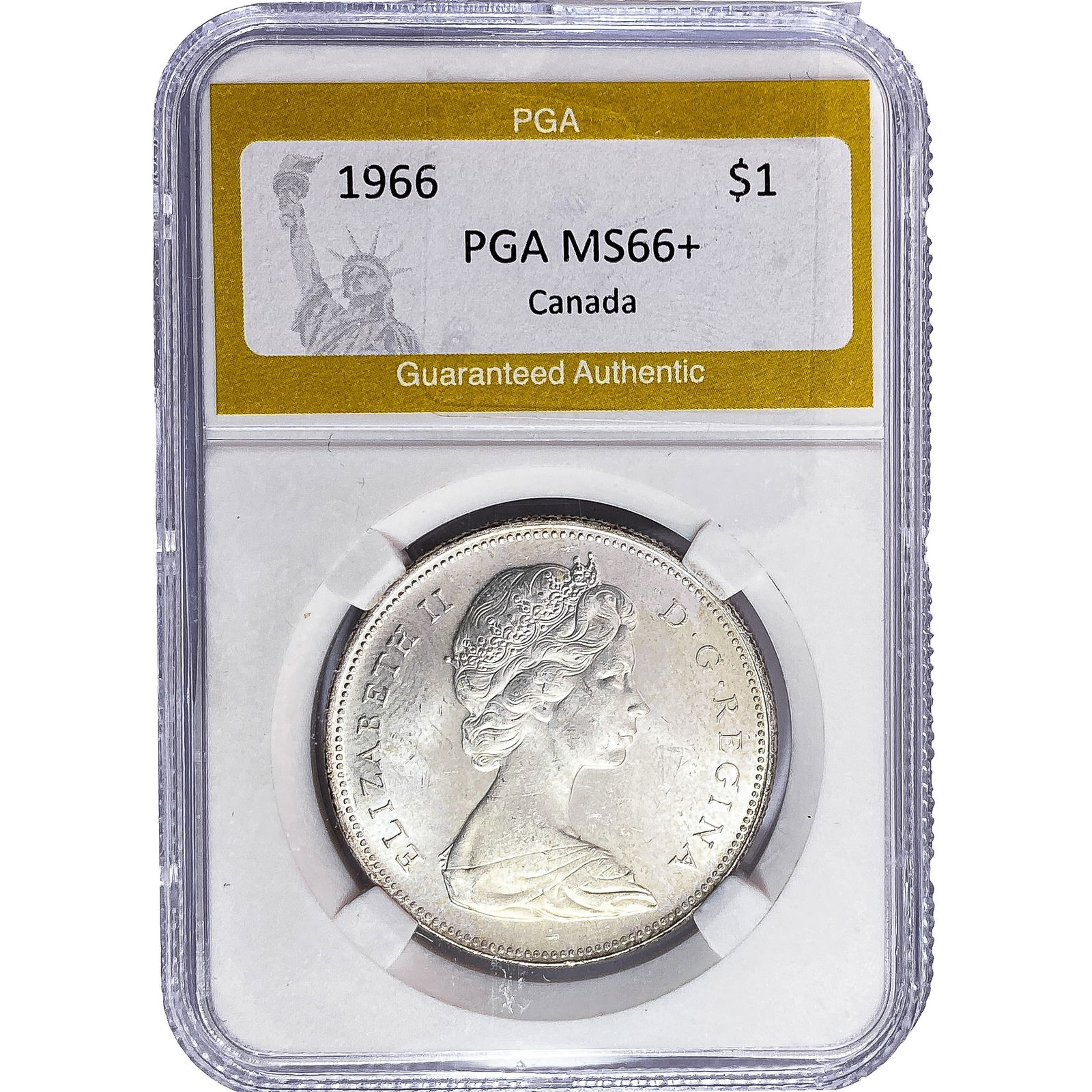 1966 Canada Silver Dollar PGA MS66+: 1966 Canada Silver Dollar PGA MS66+