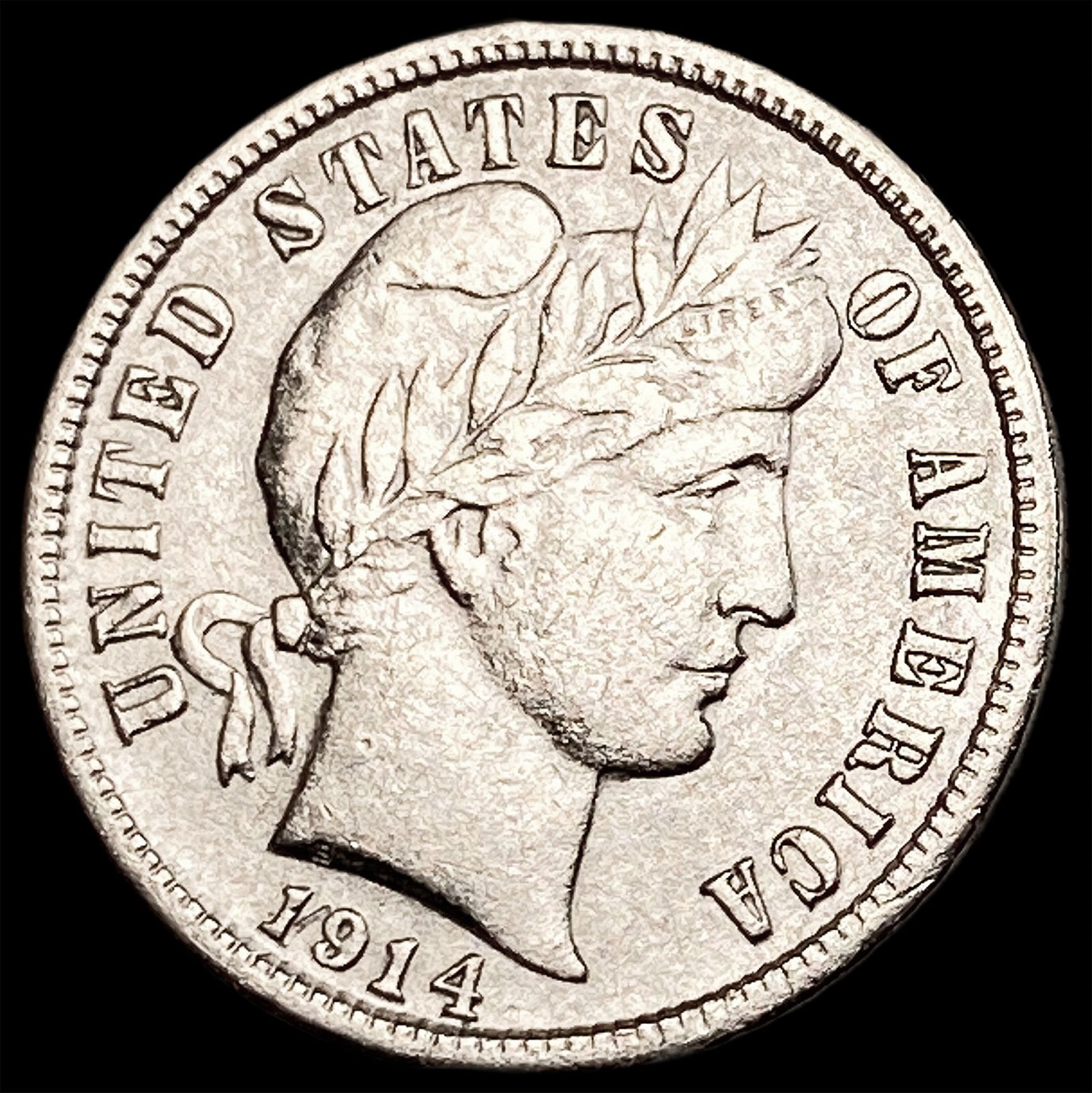 1914-S Silver Barber Dime CLOSELY UNCIRCULATED: 1914-S Silver Barber Dime CLOSELY UNCIRCULATED