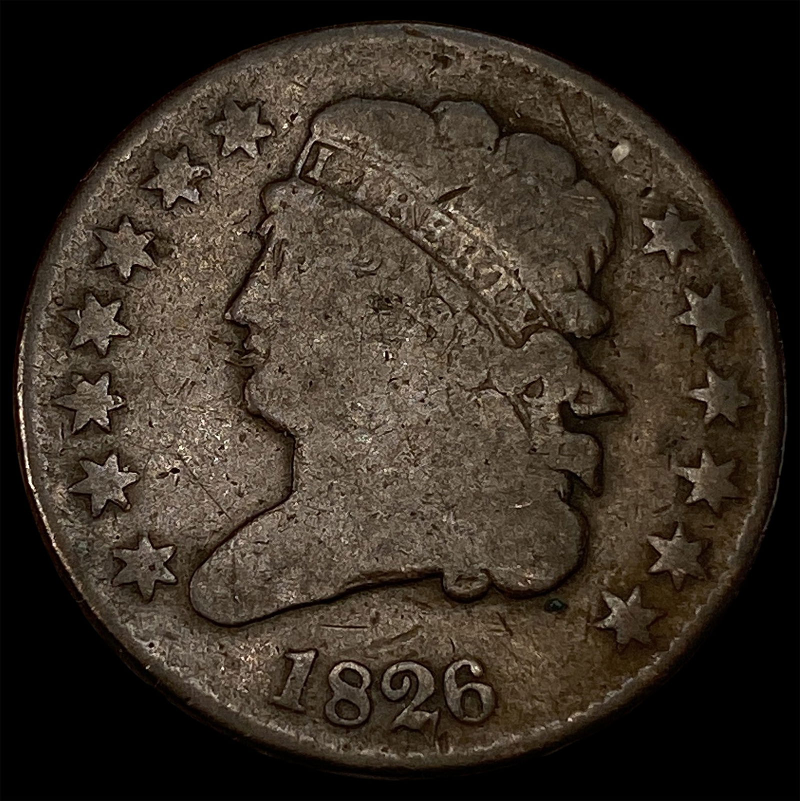 1826 Copper Half Cent NICELY CIRCULATED: 1826 Copper Half Cent NICELY CIRCULATED