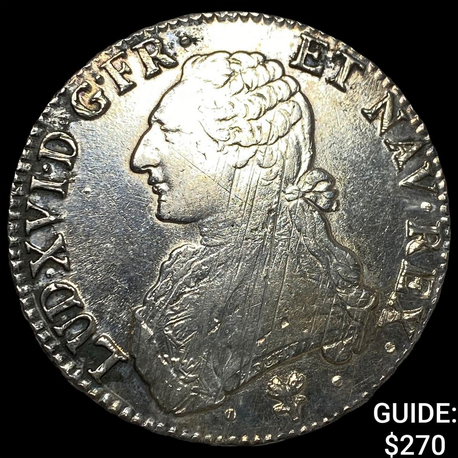 1788 France .8694oz Silver Ecu NEARLY UNCIRCULATED: 1788 France .8694oz Silver Ecu NEARLY UNCIRCULATED