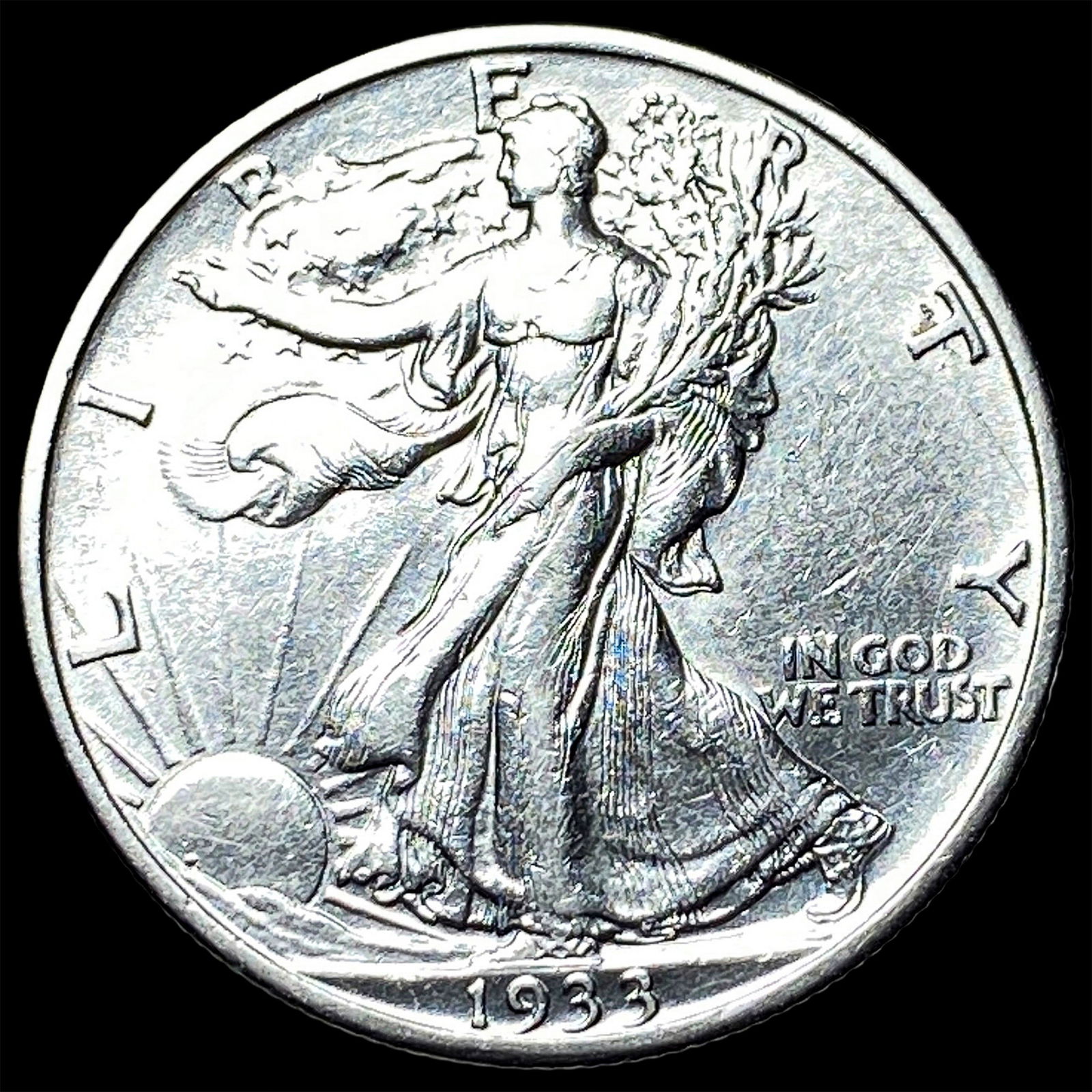 1933-S Silver Walking Liberty Half Dollar CLOSELY UNCIRCULATED: 1933-S Silver Walking Liberty Half Dollar CLOSELY UNCIRCULATED