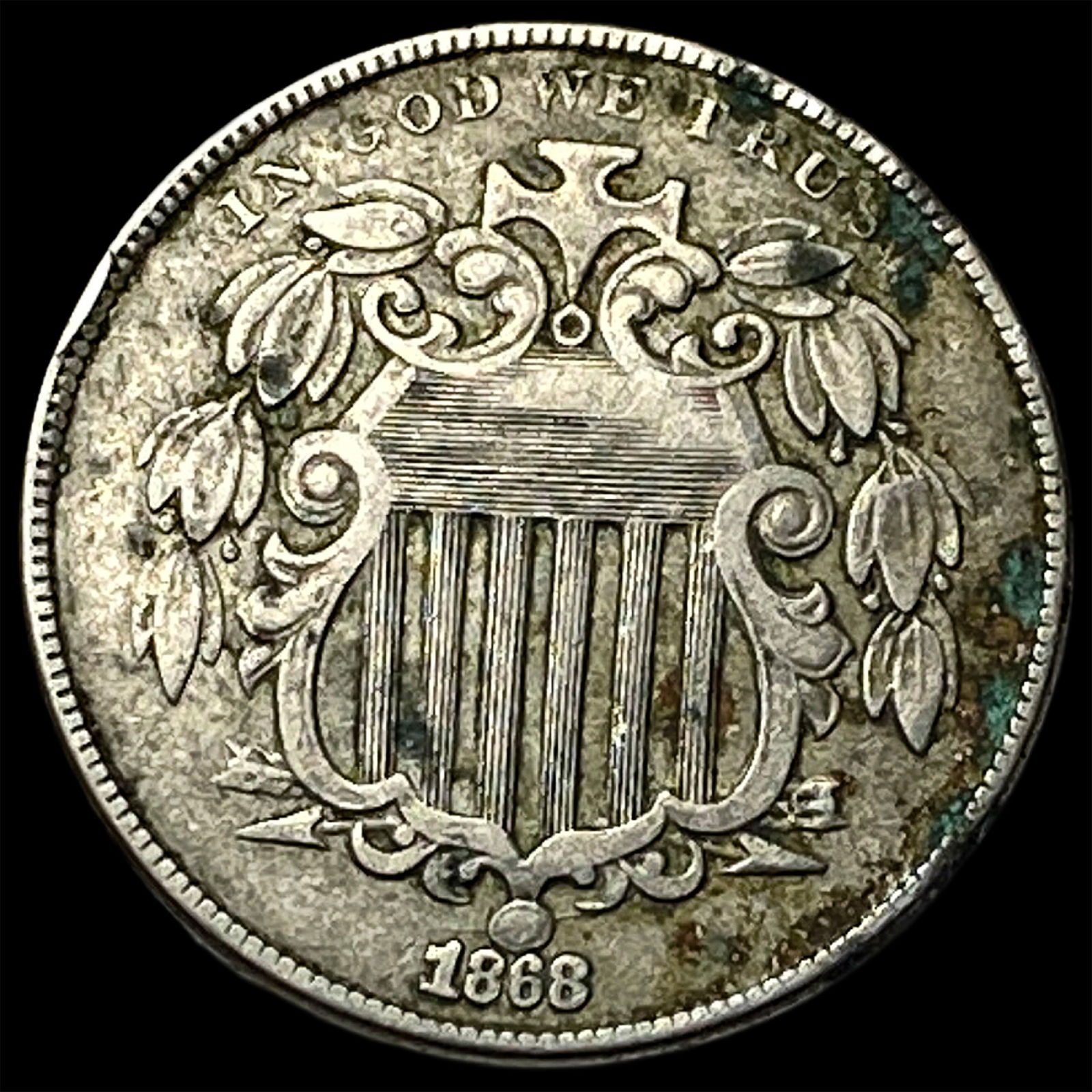 1868 Shield Nickel NEARLY UNCIRCULATED (1 of 2)