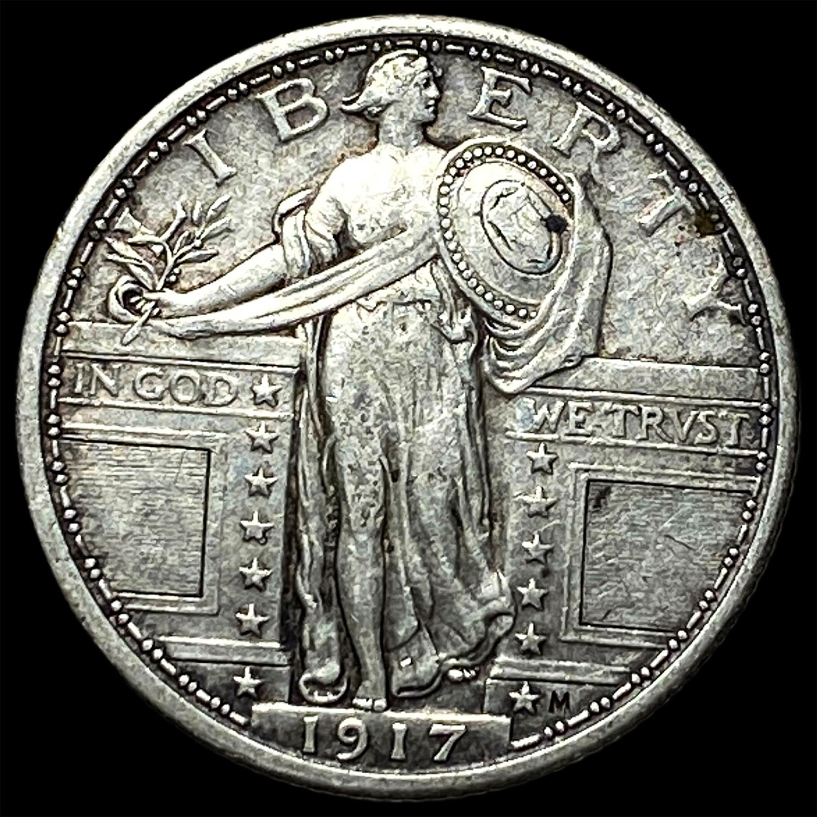 1917 Type 1 Standing Liberty Quarter NEARLY UNCIRCULATED: 1917 Type 1 Standing Liberty Quarter NEARLY UNCIRCULATED