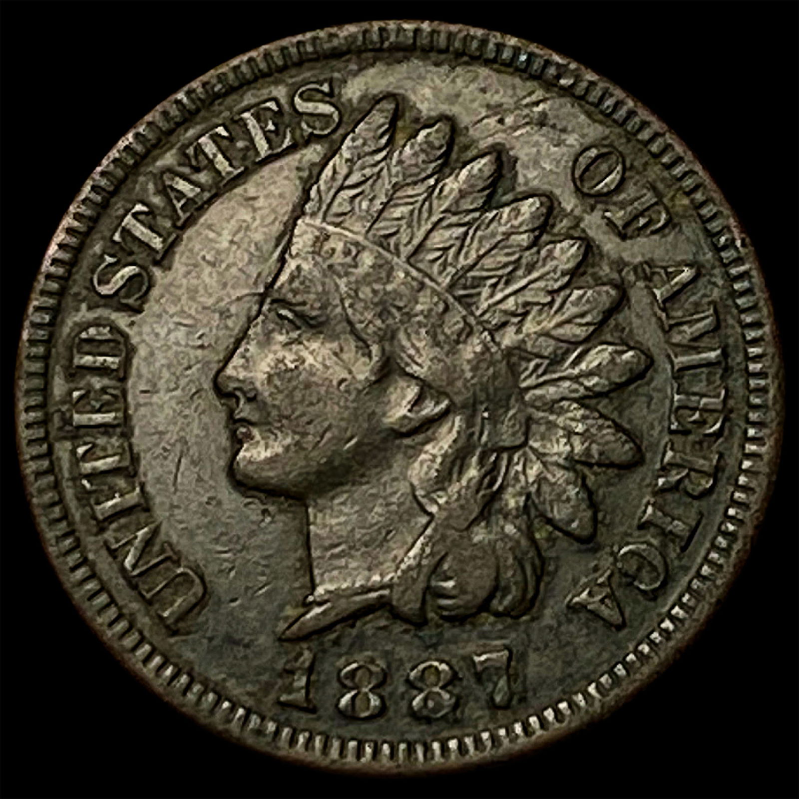 1887 Indian Head Cent NEARLY UNCIRCULATED (1 of 2)