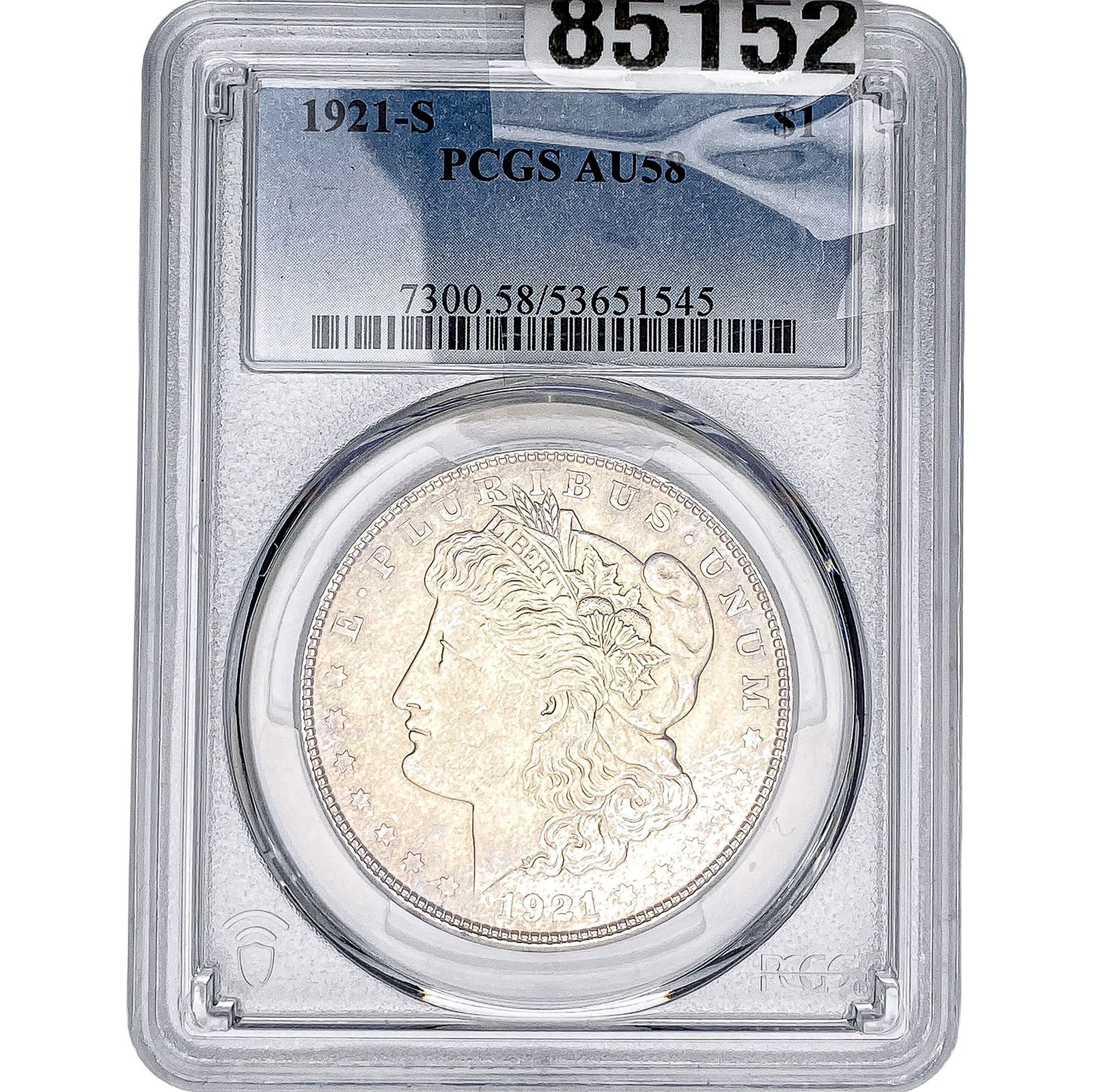 1921-S Morgan Silver Dollar PCGS AU58: 1921-S Morgan Silver Dollar PCGS AU58