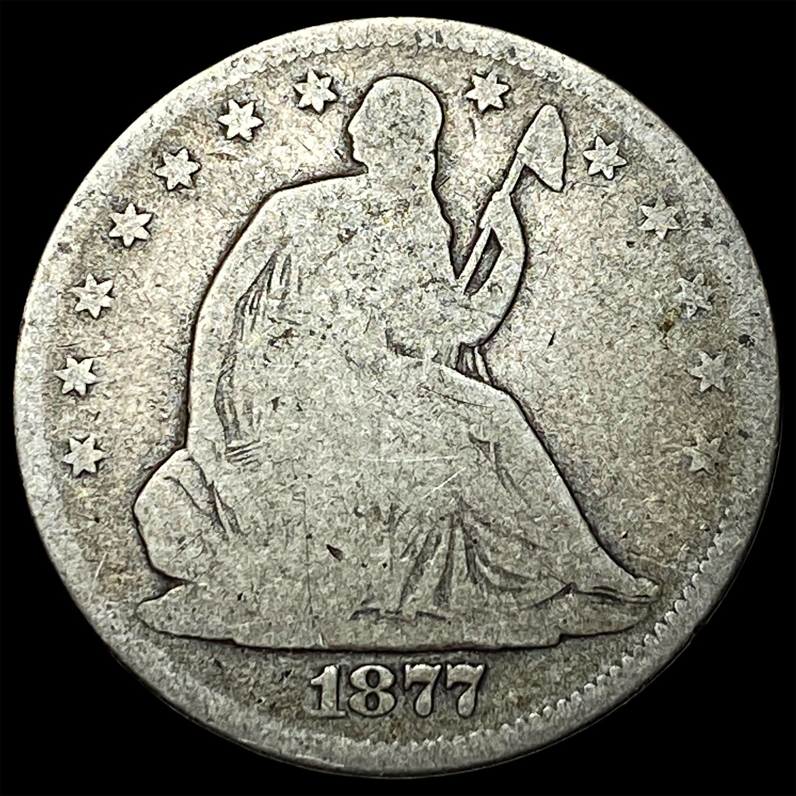 1877-S Silver Seated Liberty Half Dollar NICELY CIRCULATED (1 of 2)