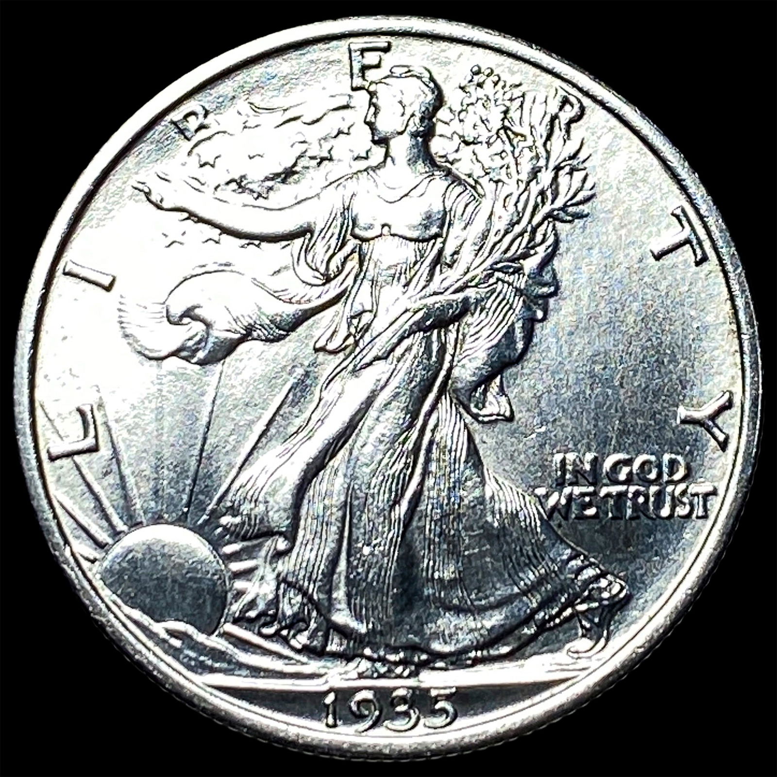 1935-S Silver Walking Liberty Half Dollar UNCIRCULATED: 1935-S Silver Walking Liberty Half Dollar UNCIRCULATED