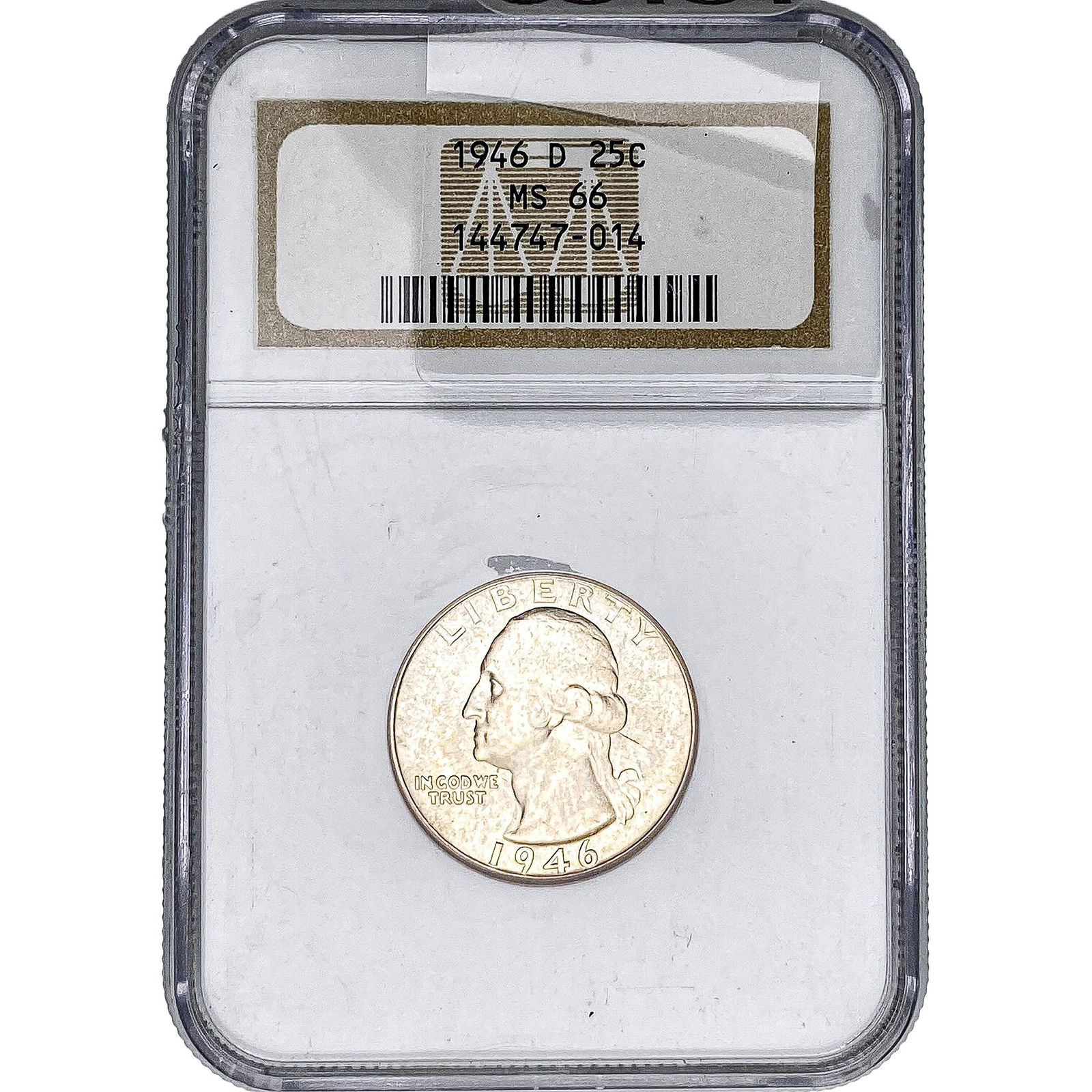 1946-D Washington Silver Quarter NGC MS66: 1946-D Washington Silver Quarter NGC MS66