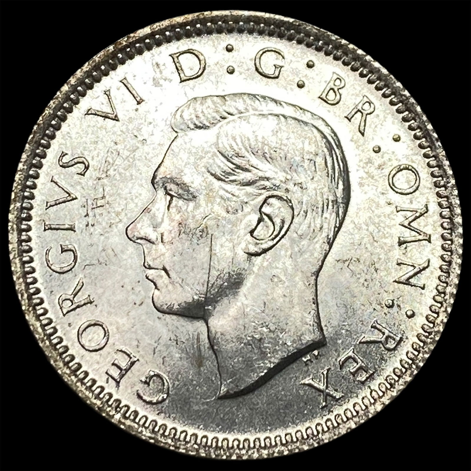 1946 Great Britain Silver 6 Pence - George VI NEARLY UNCIRCULATED: 1946 Great Britain Silver 6 Pence - George VI NEARLY UNCIRCULATED