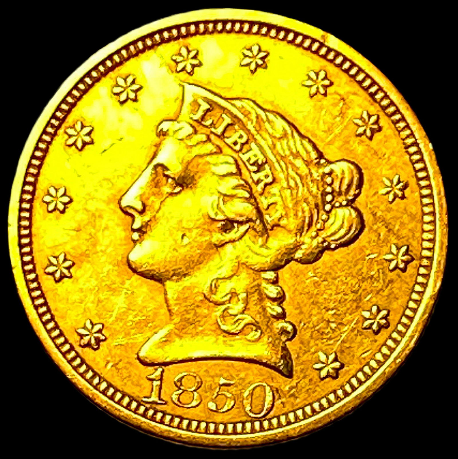 1850-D Gold $2.50 Liberty Head Quarter Eagle CLOSELY UNCIRCULATED (1 of 2)