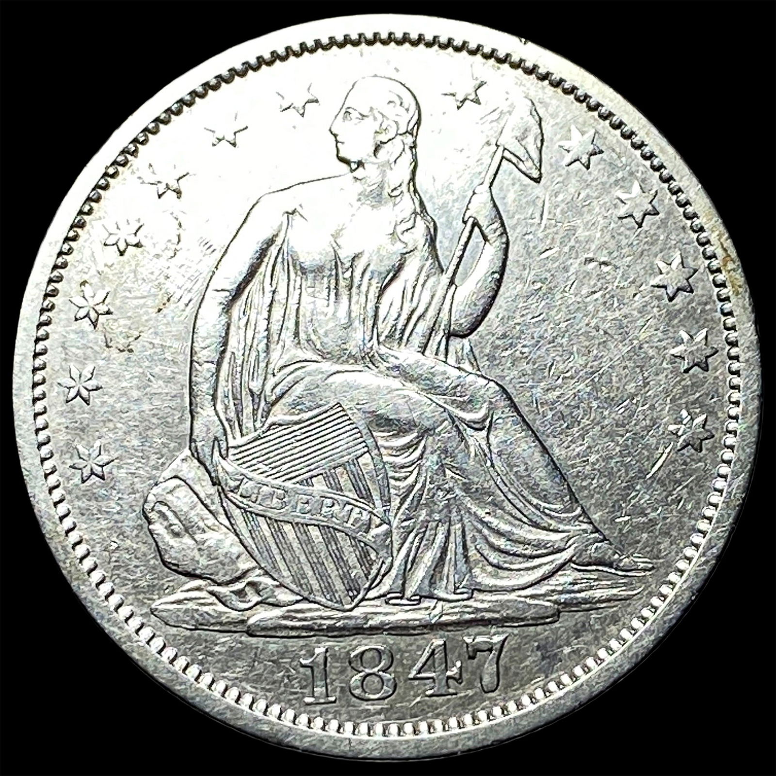 1847-O Silver Half Dollar (Seated Liberty) CLOSELY UNCIRCULATED (1 of 2)