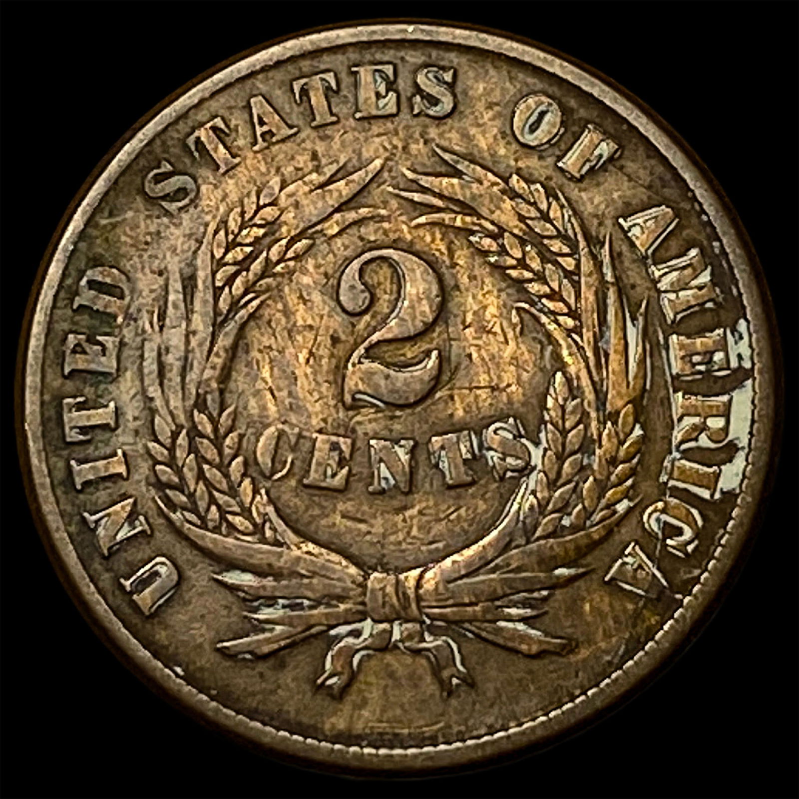 1864 Copper Two-Cent Piece LIGHTLY CIRCULATED - 2
