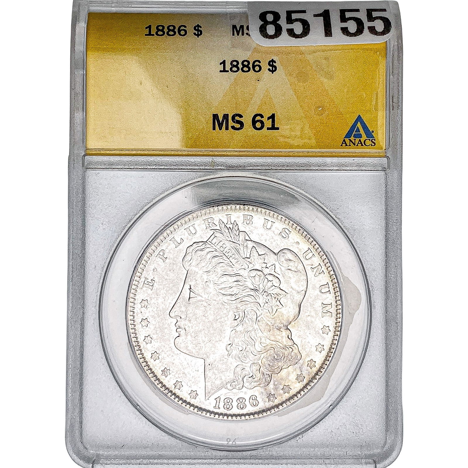 1886 Morgan Silver Dollar ANACS MS61: 1886 Morgan Silver Dollar ANACS MS61